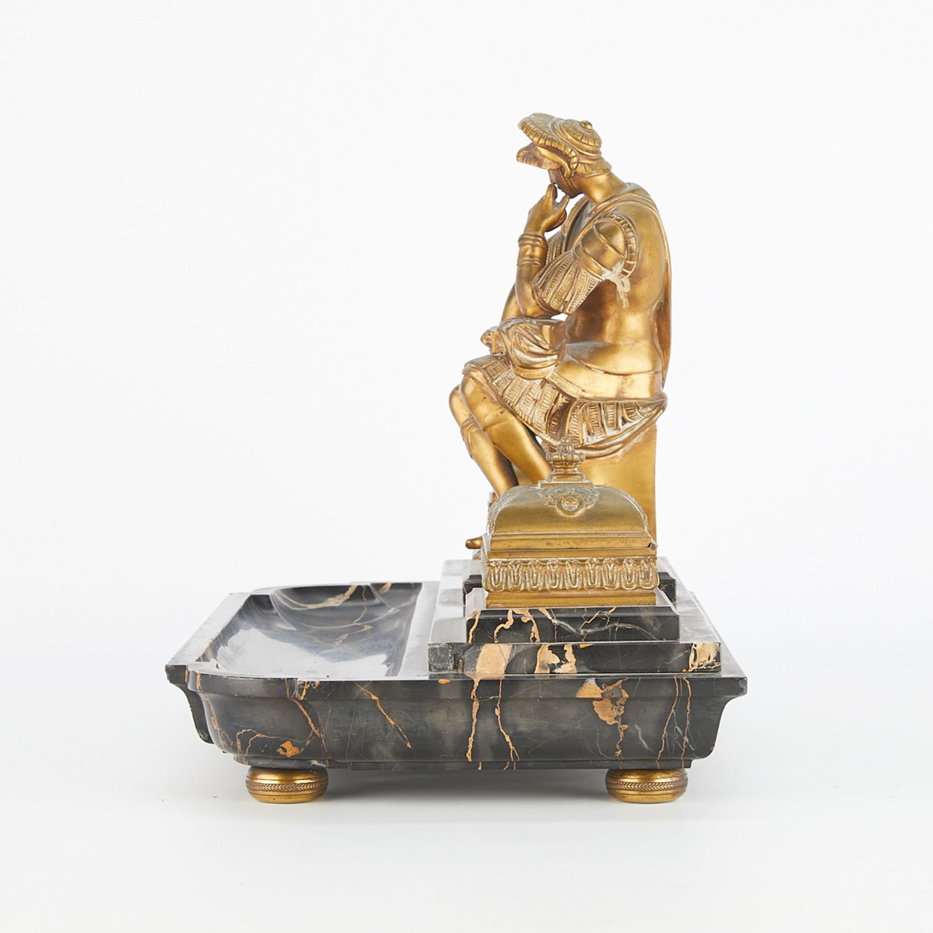 French Bronze & Marble Writing Desk Set - Bild 16 aus 16