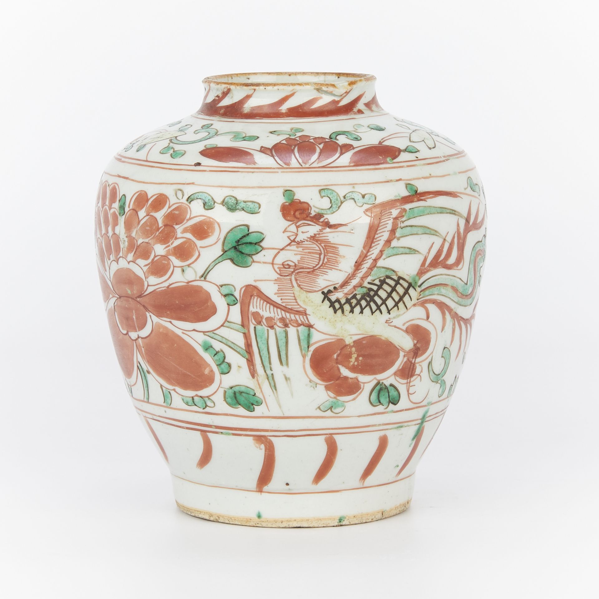 17th c. Chinese Swatow Porcelain Wucai Jar - Image 5 of 9