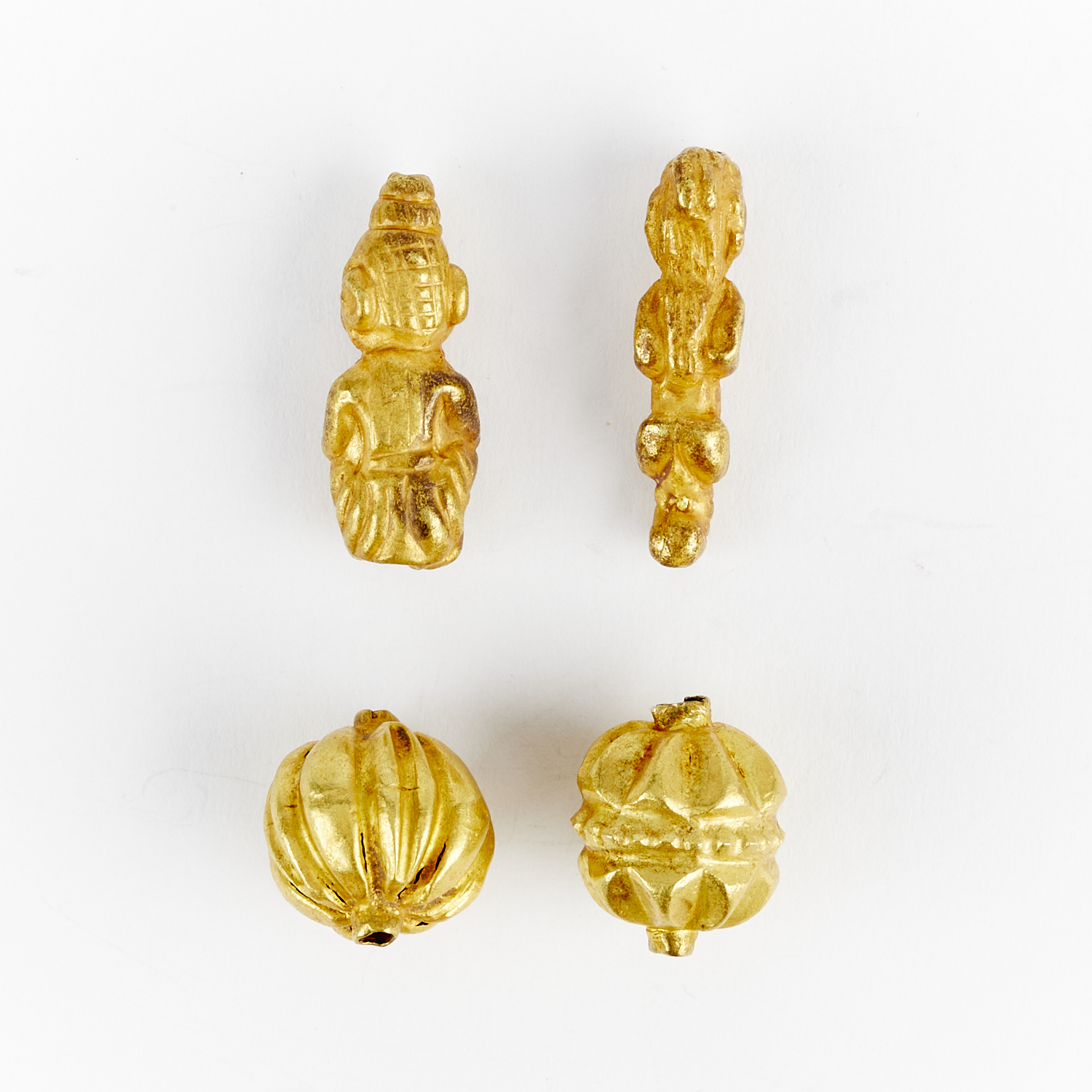 4 Southeast Asian Silk Road Gold Beads - Image 4 of 4