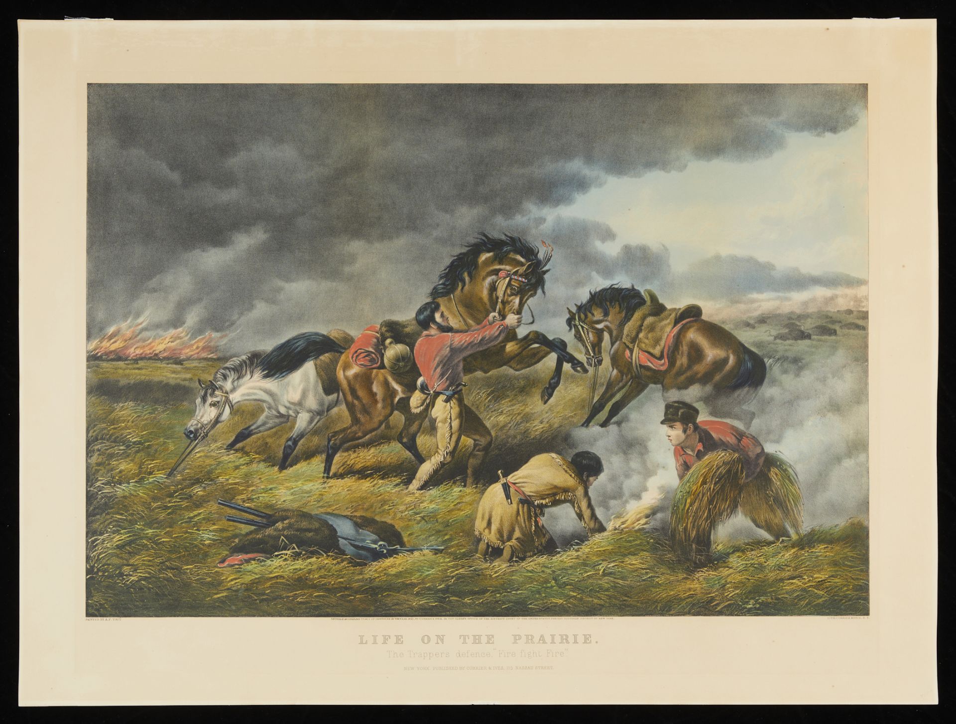 Currier & Ives "The Trappers Defence" Print 1862 - Image 3 of 8