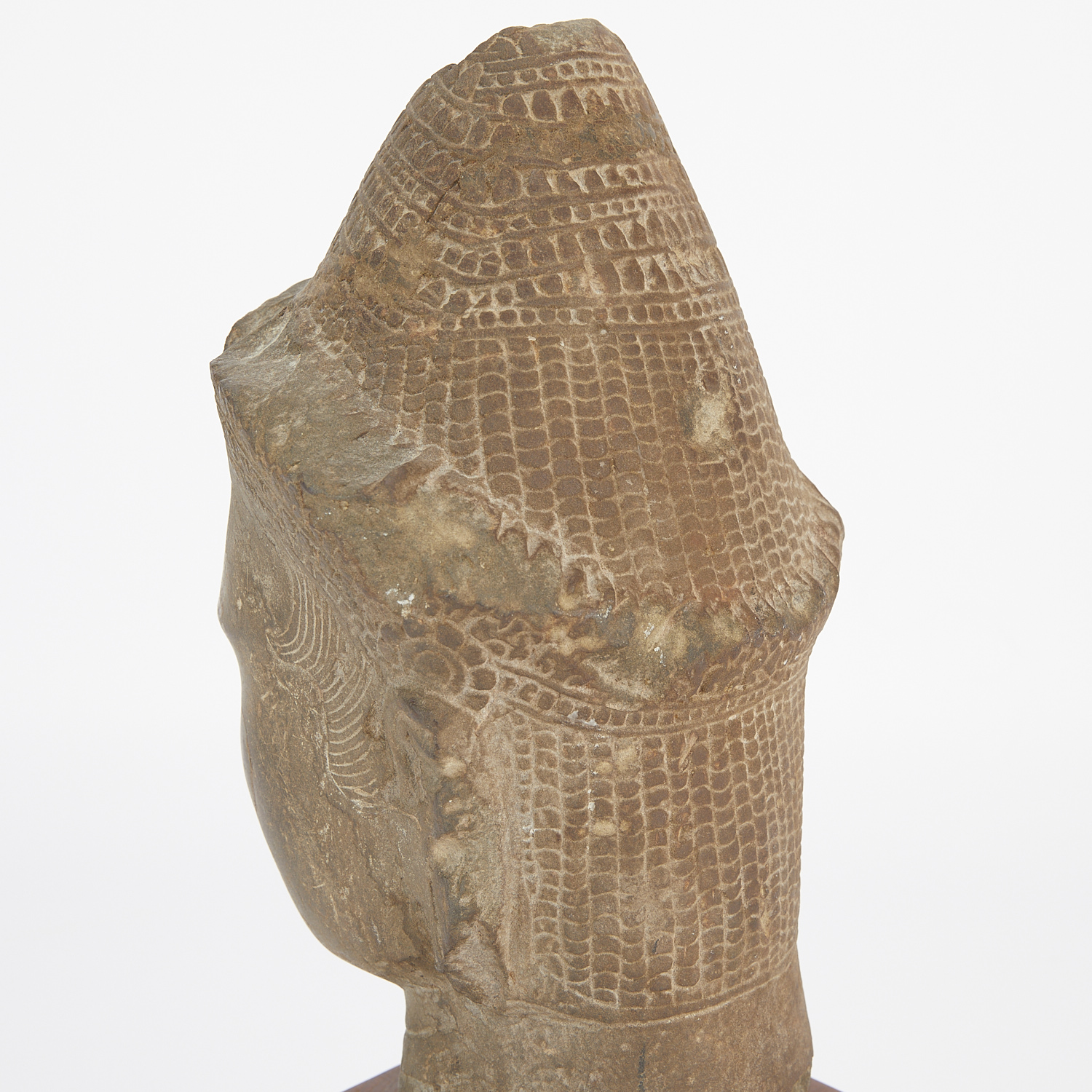 13th/14th c. Greystone Khmer Head - Image 11 of 12