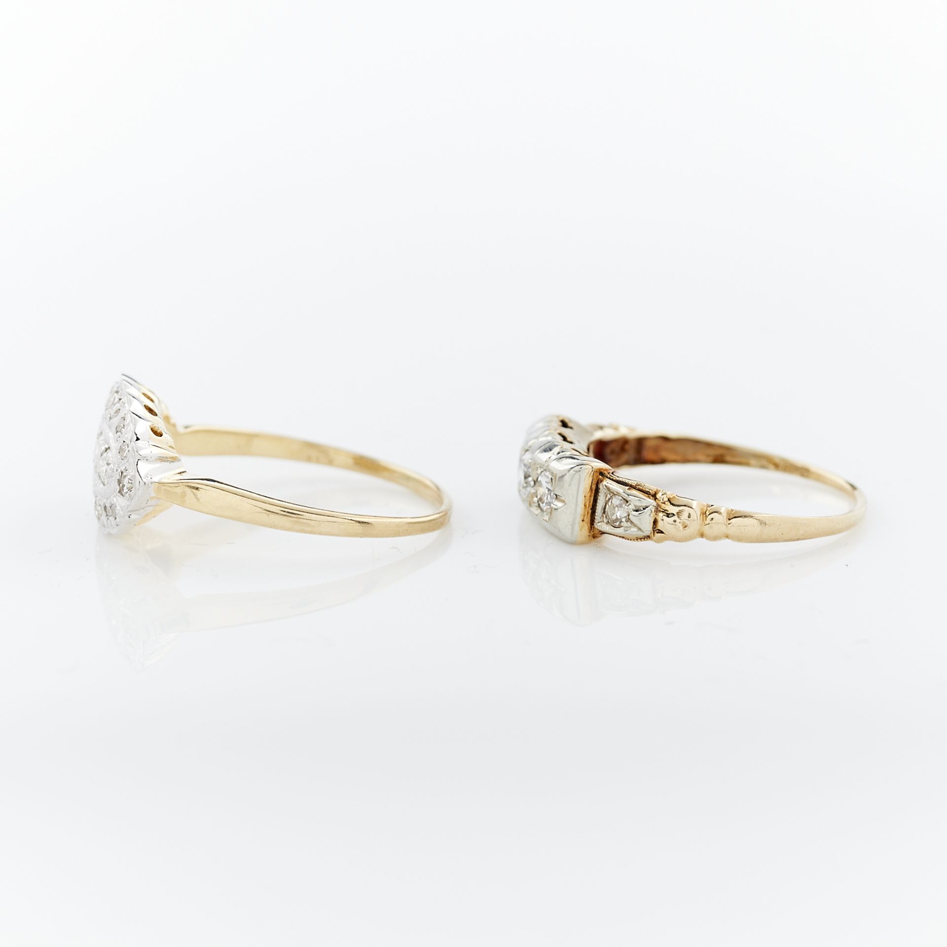 2 14k Gold Art Deco Style Diamond Rings - Image 7 of 17
