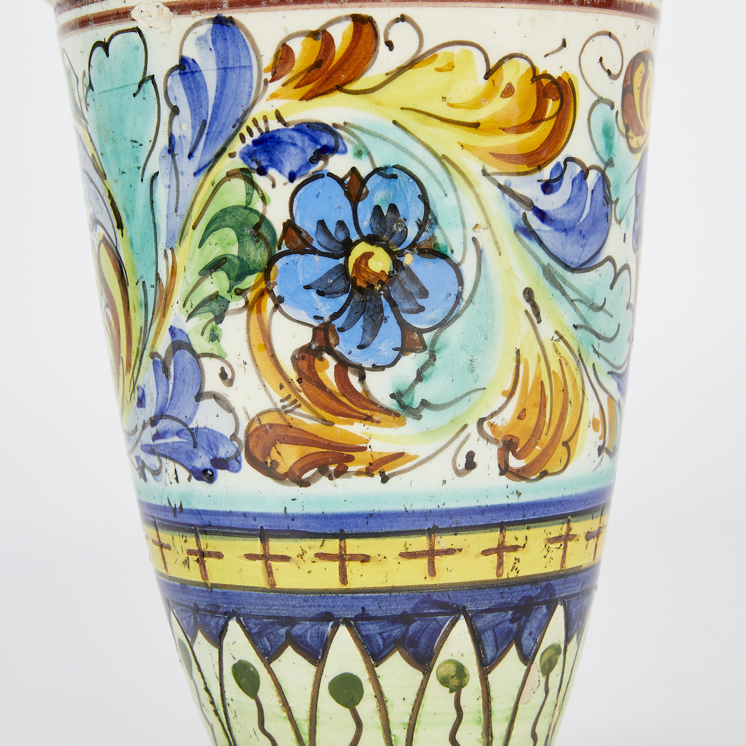 Italian Ceramic Vase Lamp w/ Iron Stand - Image 2 of 15