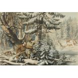 Currier & Ives "Am. Winter Sports: Deer Shooting"