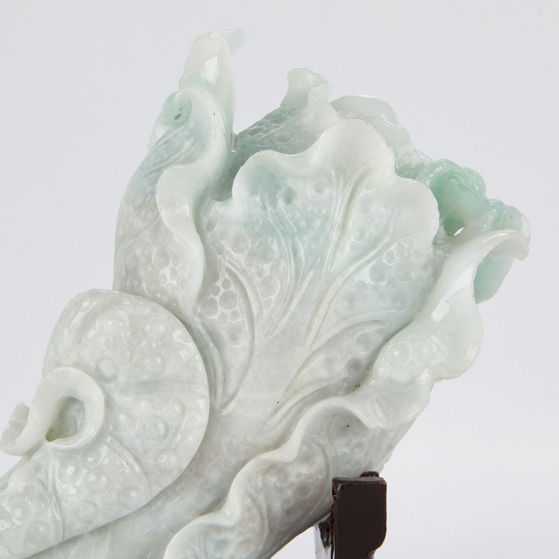 2 Fine Chinese Carved Jade Cabbages - Image 6 of 11