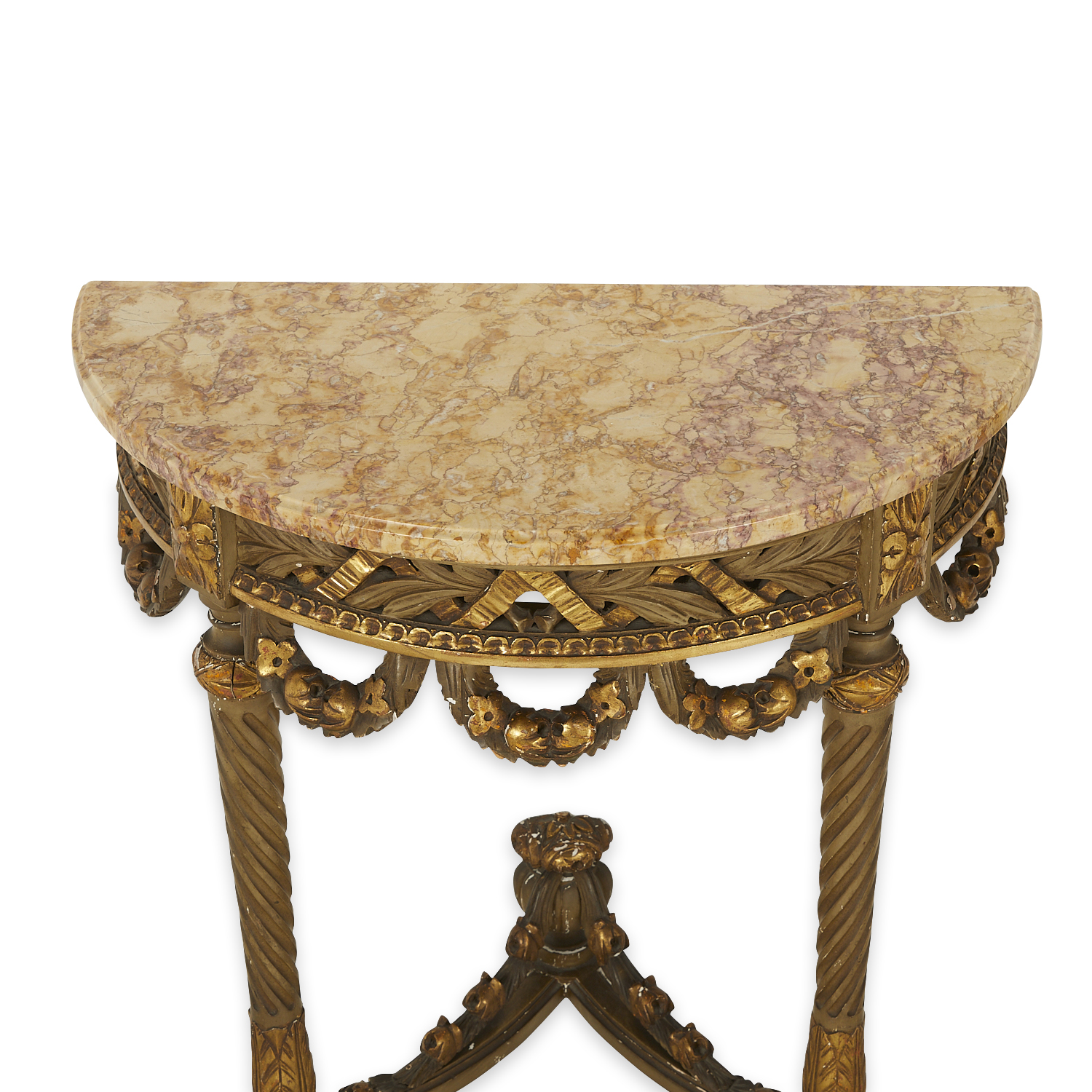 Pr French Louis XVI Style Demilune Hall Tables - Image 2 of 22