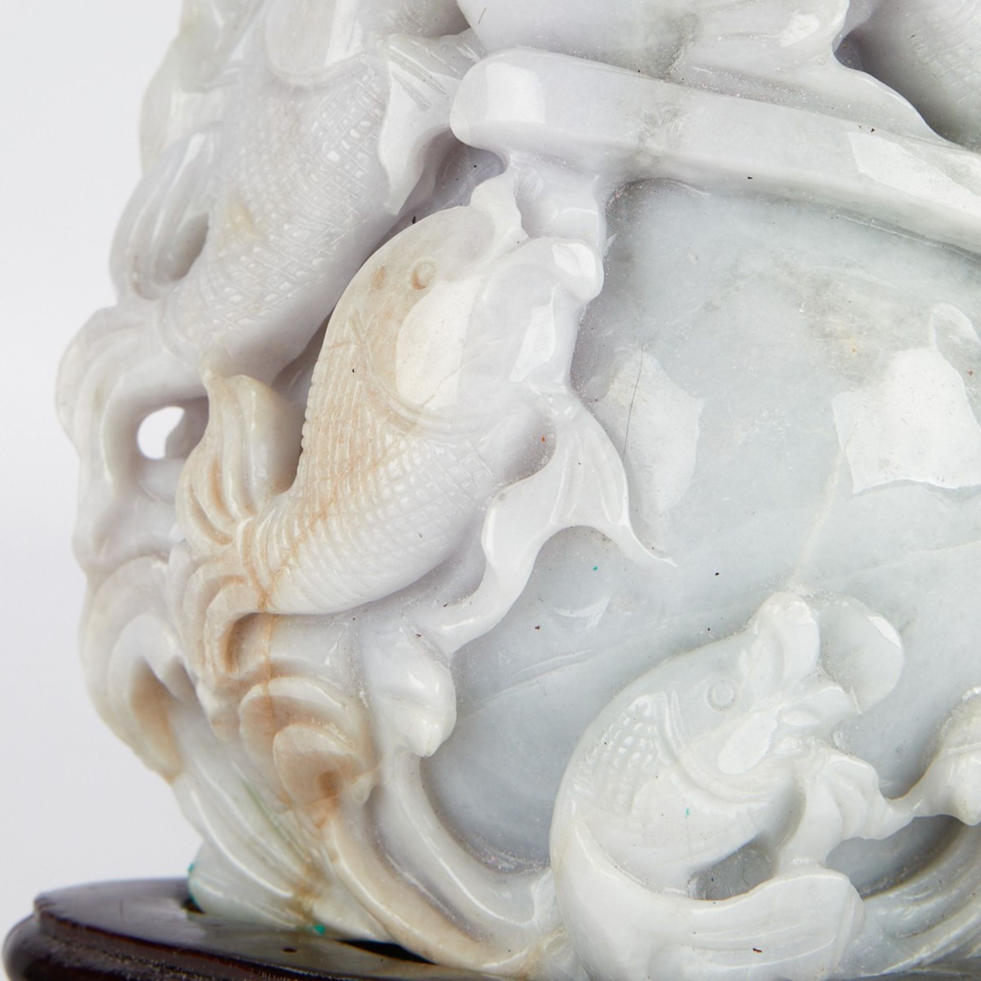 Chinese Jade Carving Fish Group - Bild 8 aus 10