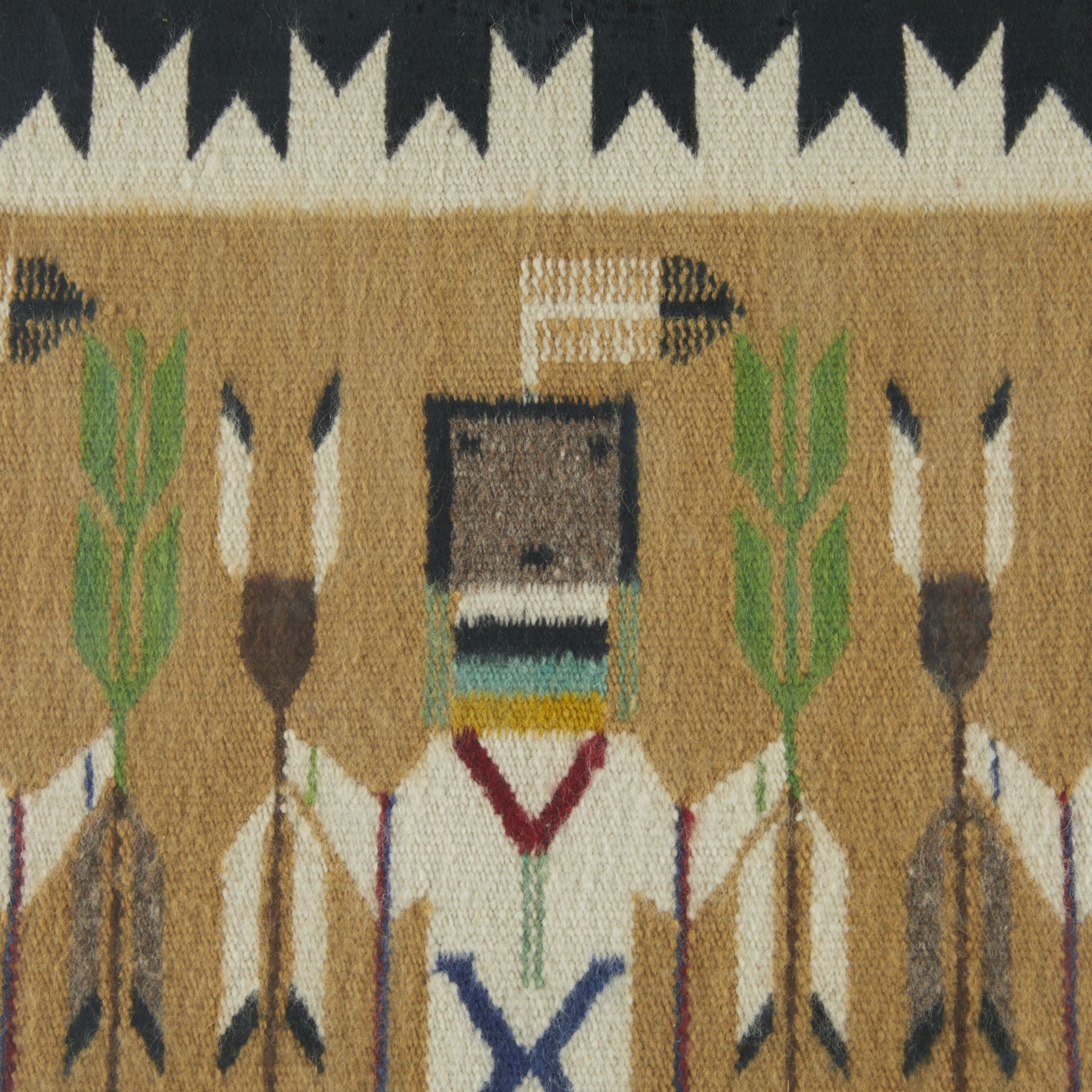 Navajo Yei Woven Wool Rug by Dorothy Funster - Image 2 of 7