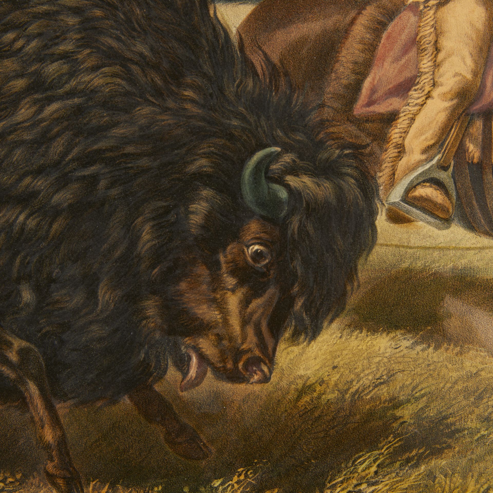 Currier & Ives "The Buffalo Hunt" Print 1862 - Bild 5 aus 10