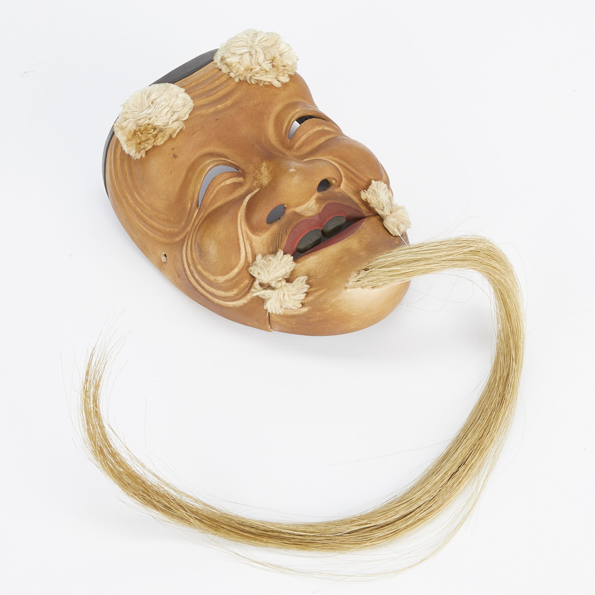 Kano Tessai Carved Wood Noh Mask - Image 7 of 15
