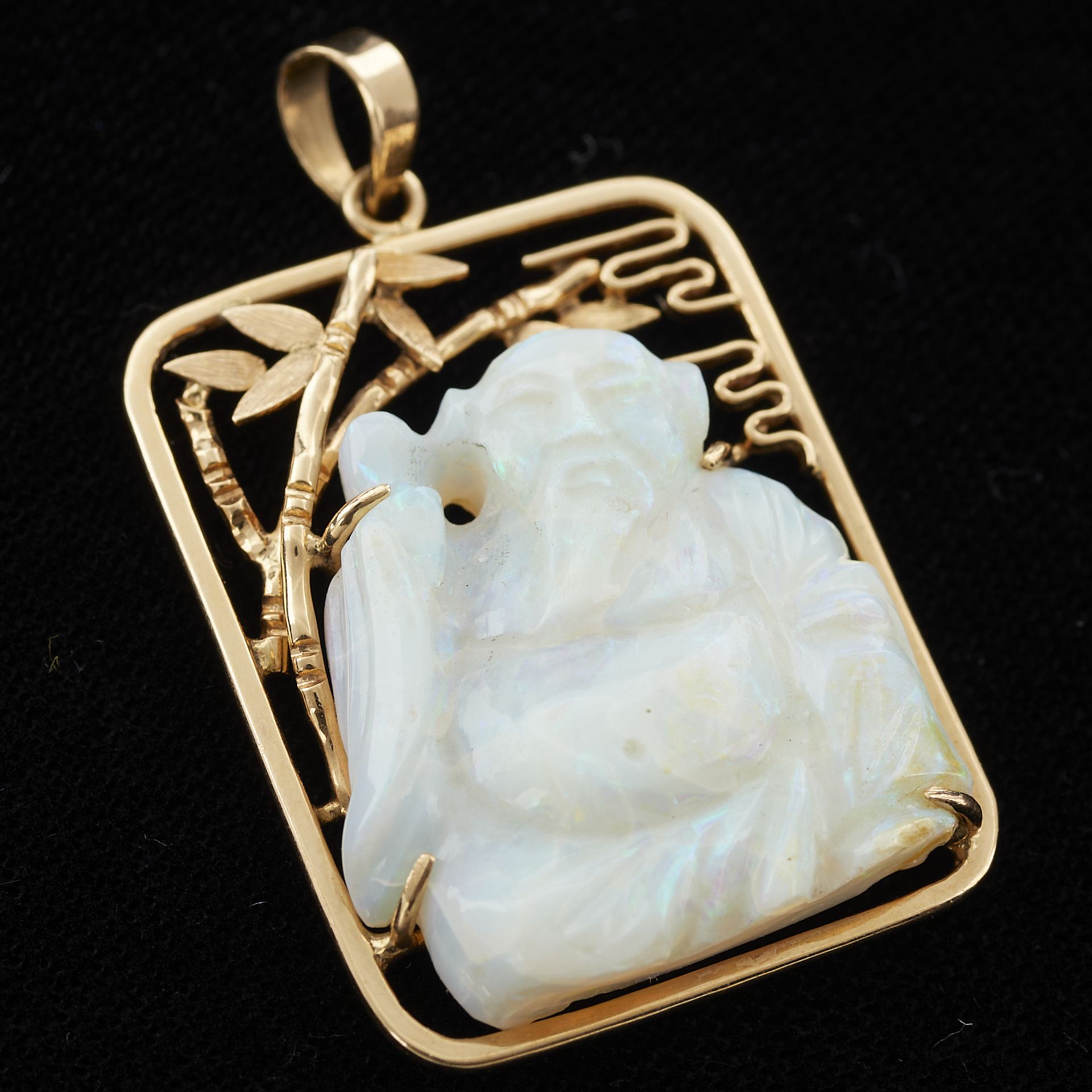 14k Yellow Gold Pendant w/ Carved Opal Buddha - Image 3 of 6
