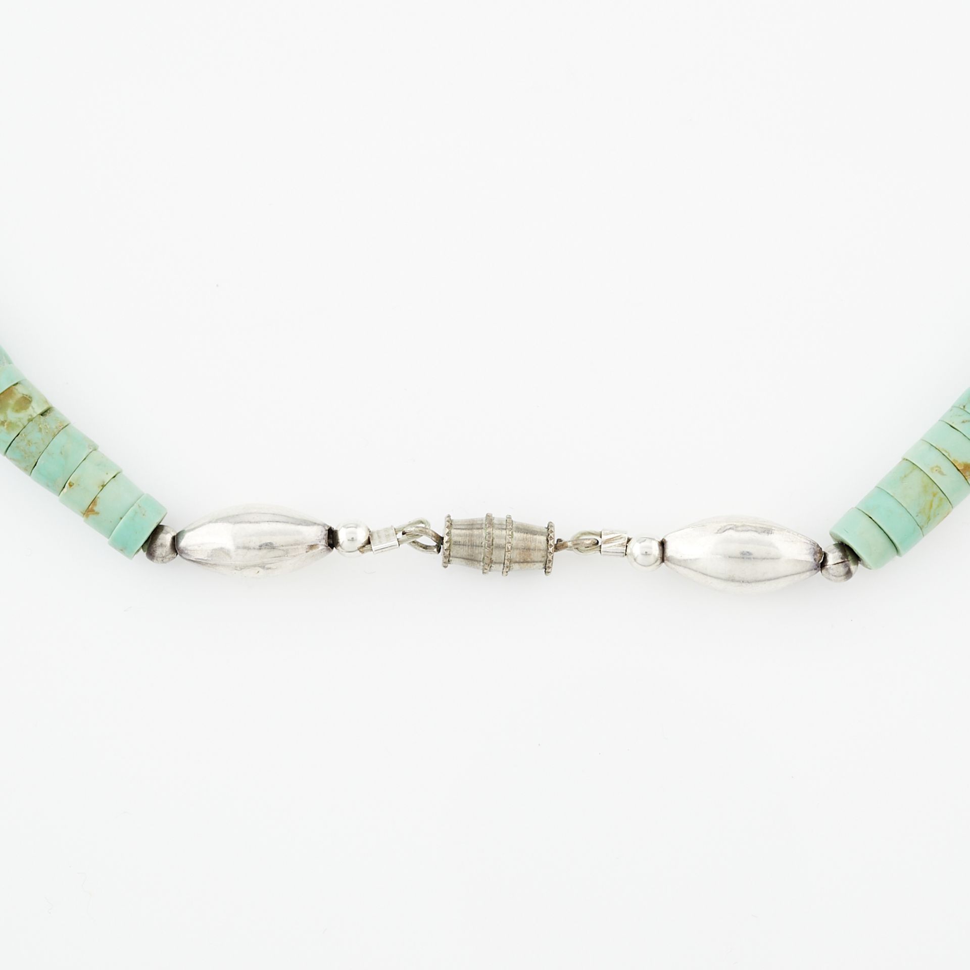 Turquoise Heishi Necklace w/ Silver Beads - Bild 7 aus 7