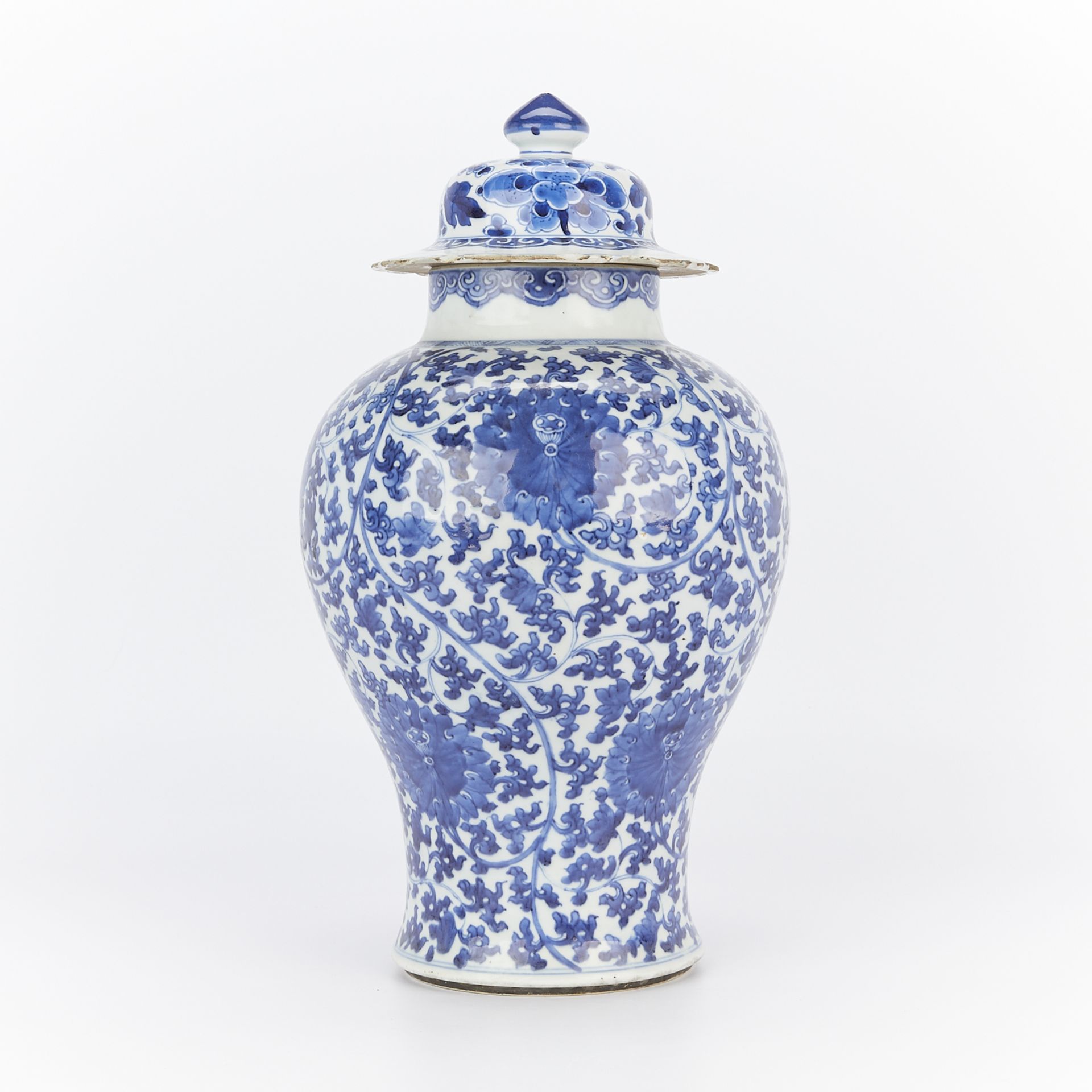 19th c. Chinese B&W Porcelain Baluster Vase - Bild 5 aus 15