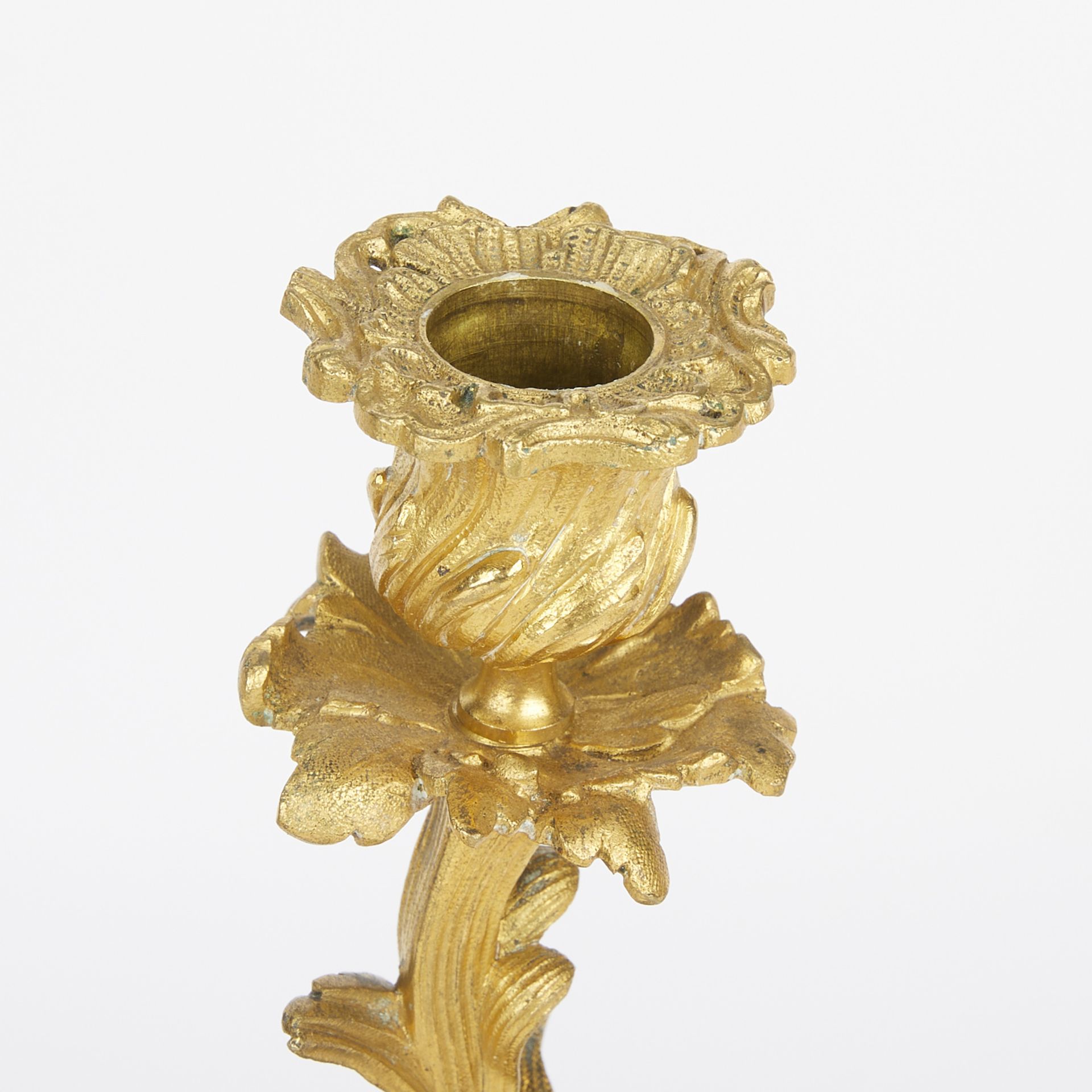 Pr Small Louis XV Style Bronze Candelabra - Image 9 of 12