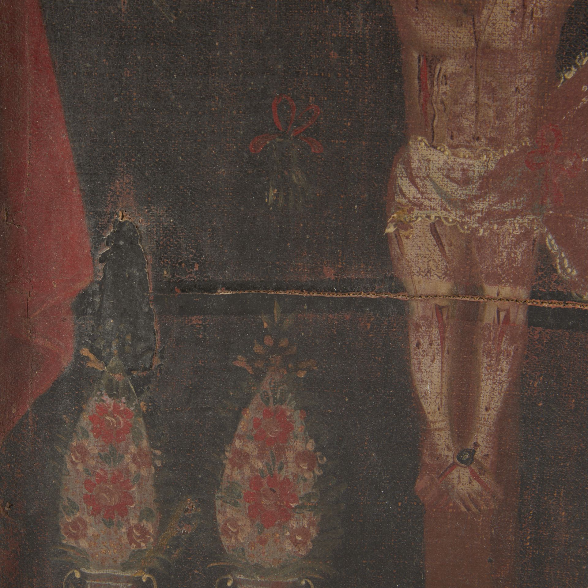 18th c. Spanish Colonial Crucifixion Painting - Image 6 of 10