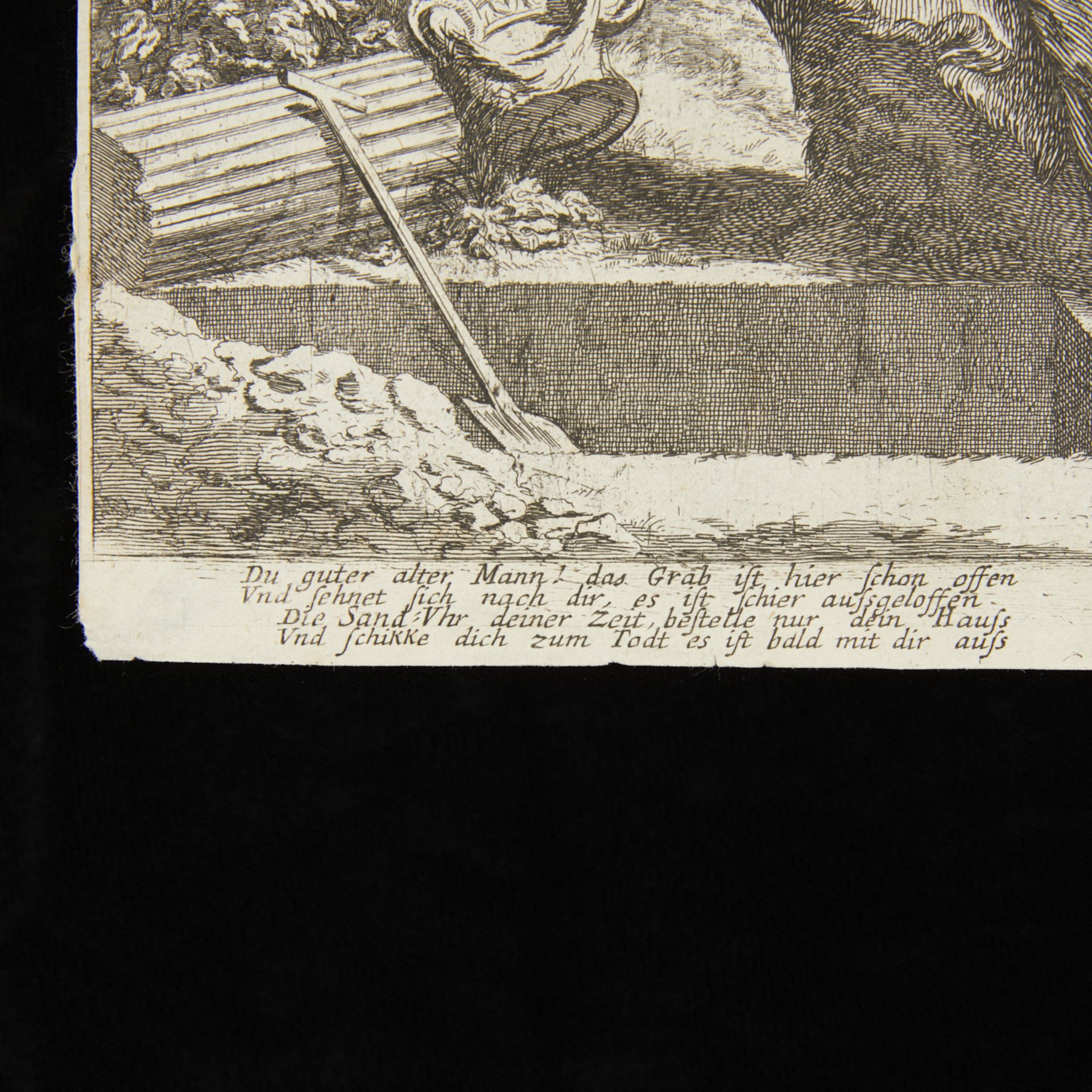 Kusel "Allegory of Time and Old Age" Etching - Image 4 of 8