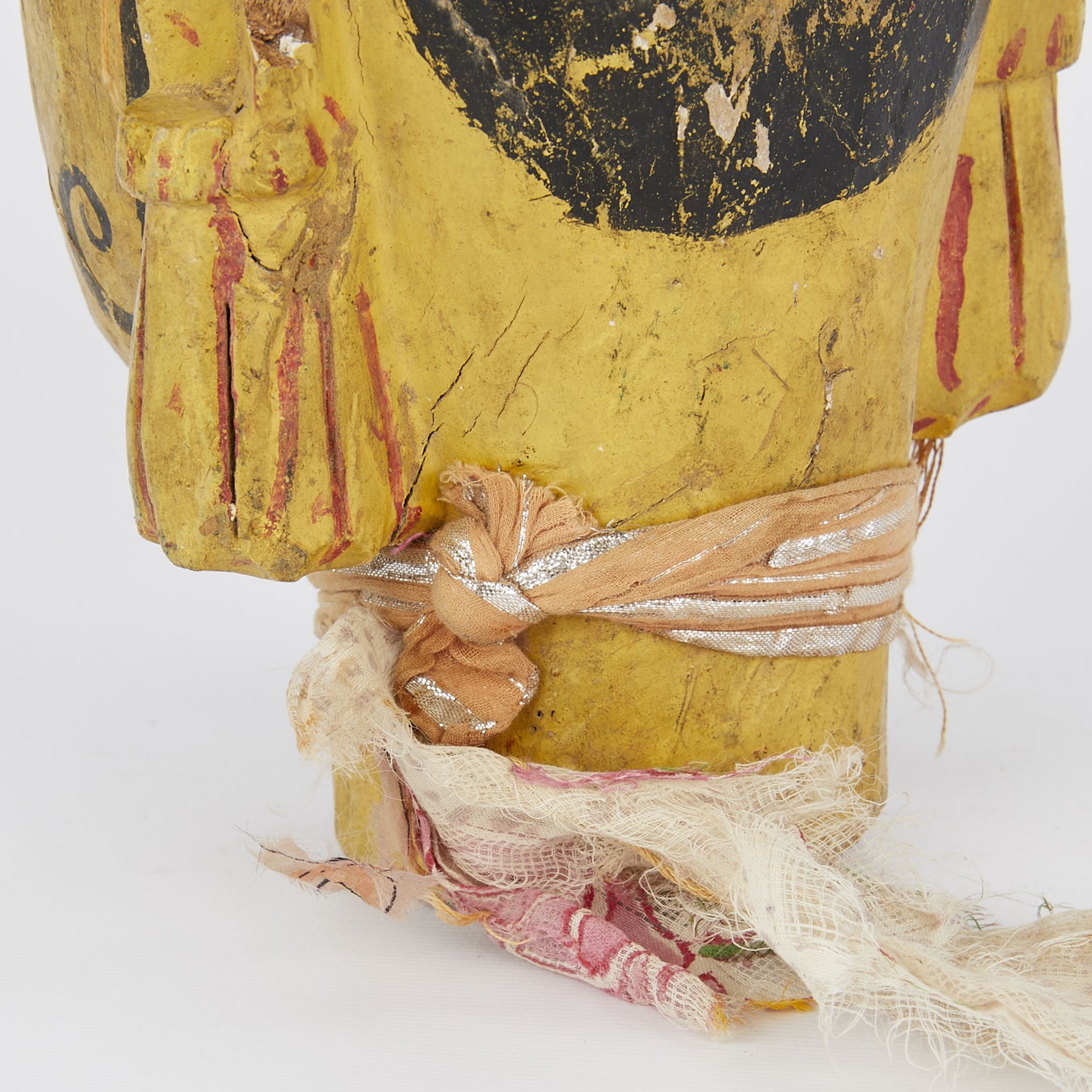 19th c. Wooden Indian Temple Puppet Head - Image 9 of 9