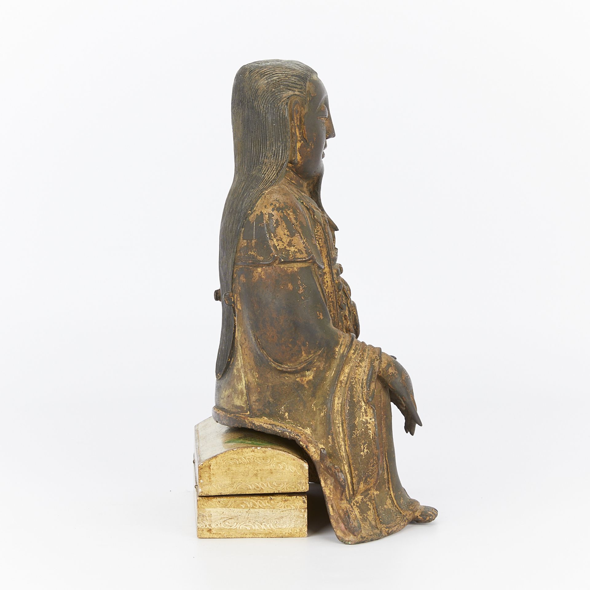 16th/17th c. Chinese Gilt Bronze Figure of Zhenwu - Bild 6 aus 14