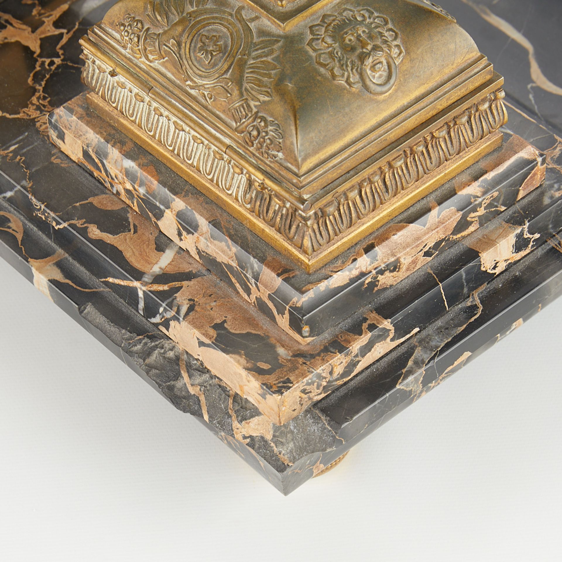 French Bronze & Marble Writing Desk Set - Image 4 of 16