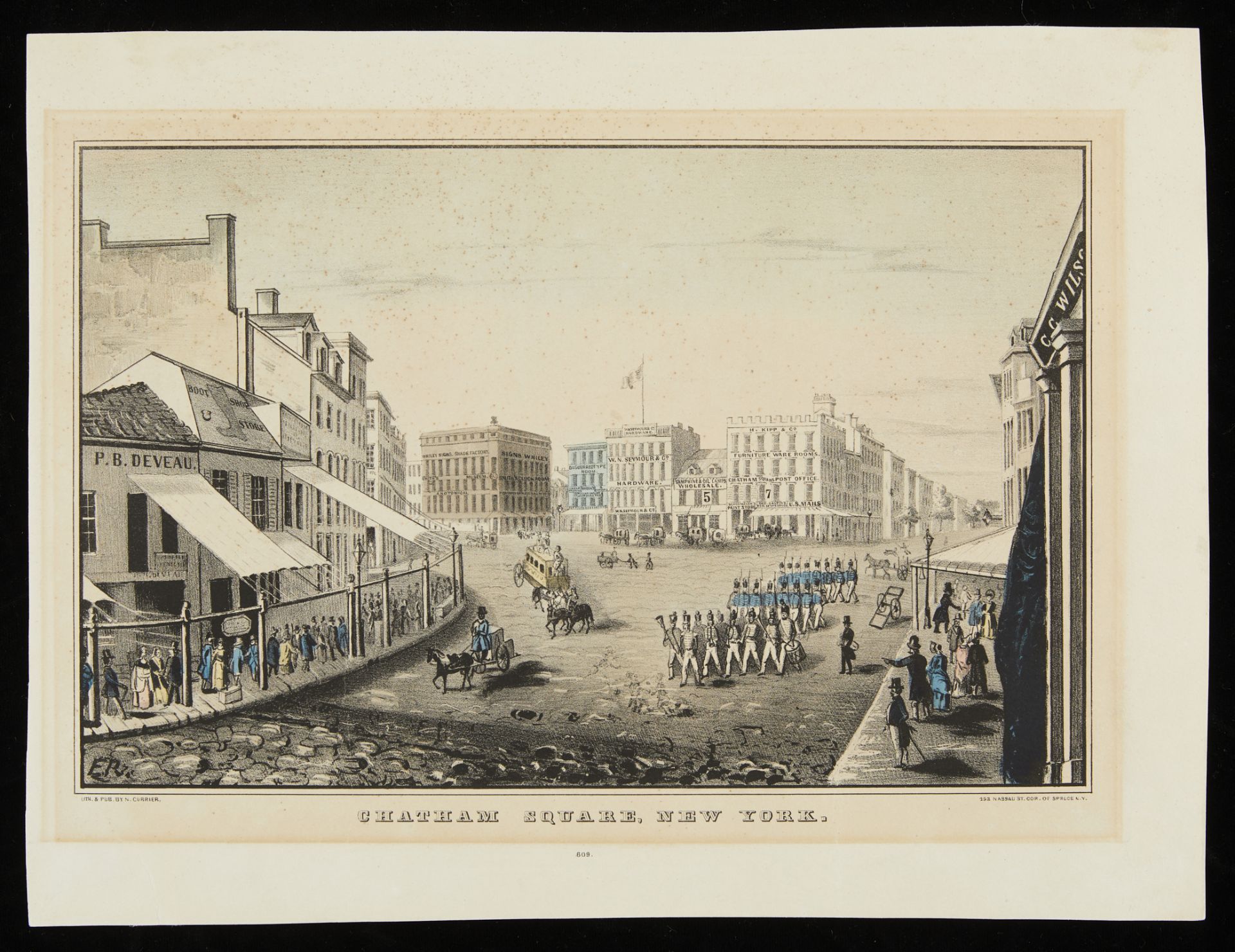 Currier & Ives "Chatham Square, New York" Print - Image 3 of 7