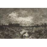 Kratke "Evening" Etching After Th. Rousseau