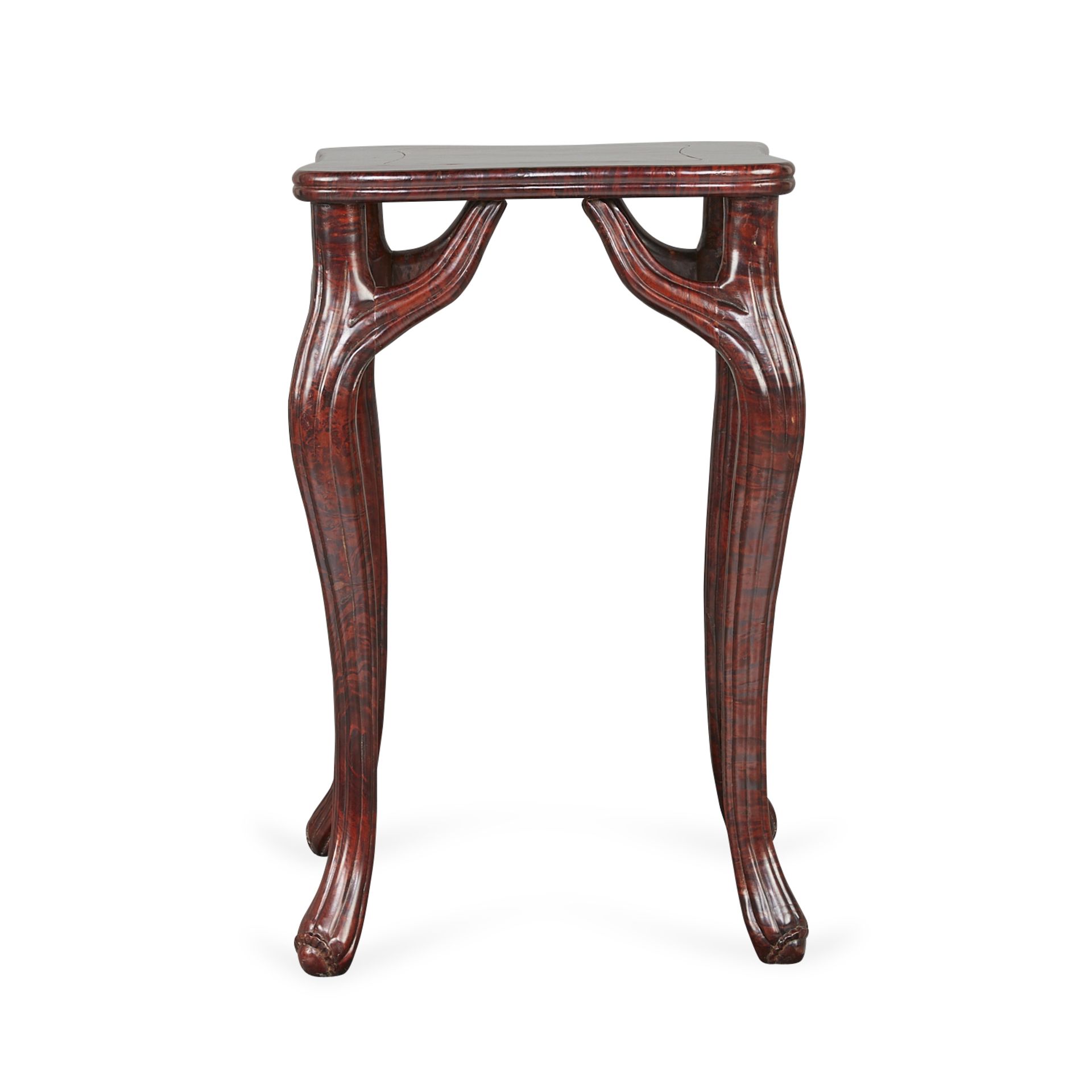 Set 3 Chinese Burl Chairs & Table w/ Faux Antler - Bild 17 aus 28