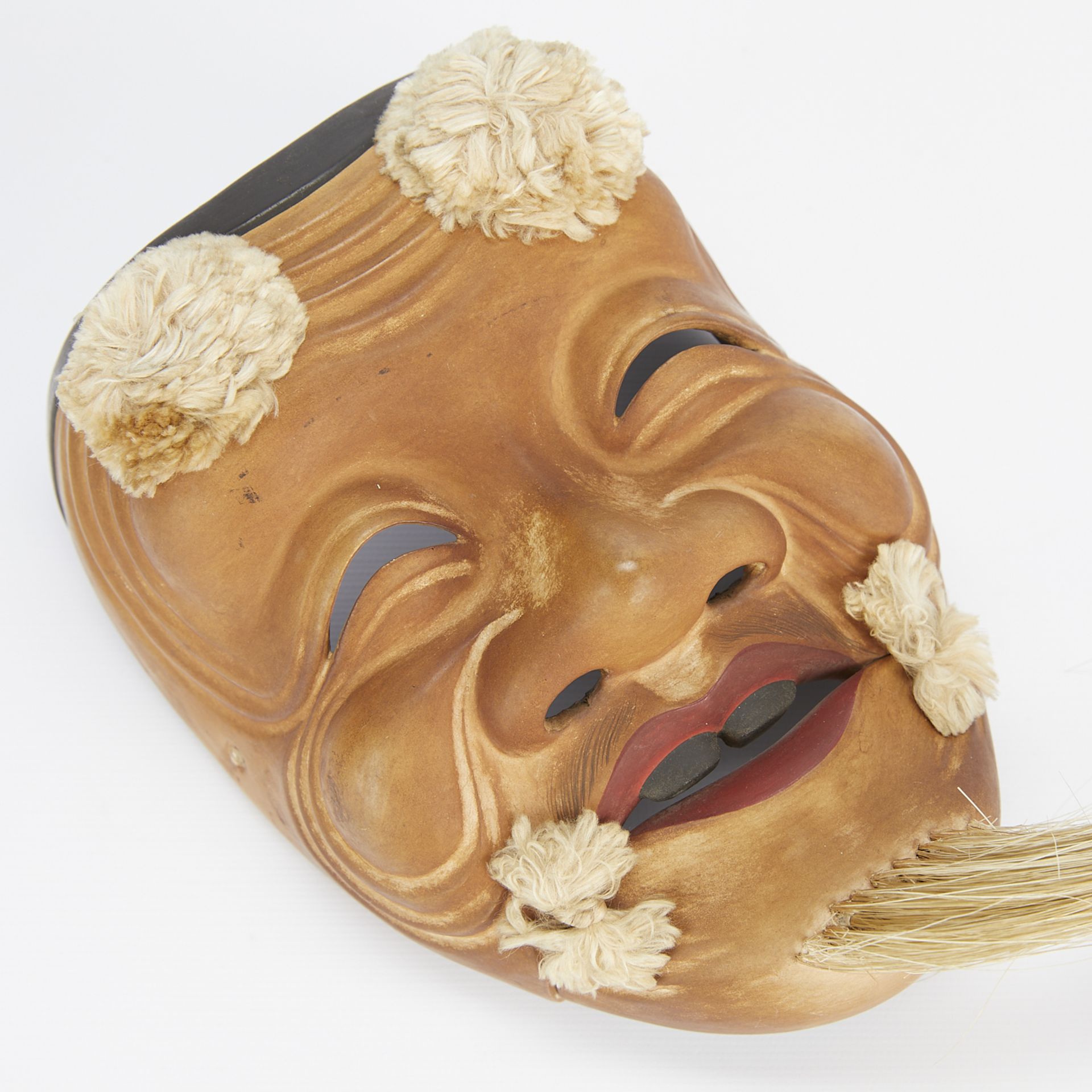 Kano Tessai Carved Wood Noh Mask - Bild 8 aus 15