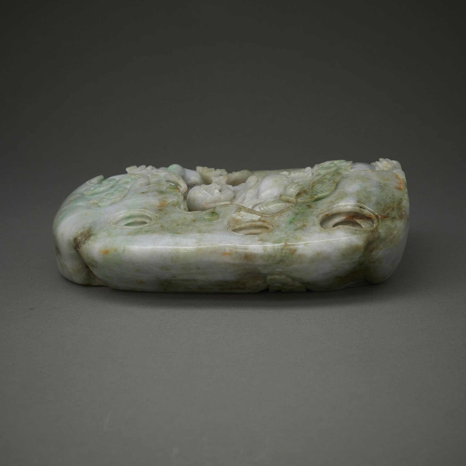 20th c. Chinese Carved Jade Buddha Figure - Image 4 of 12