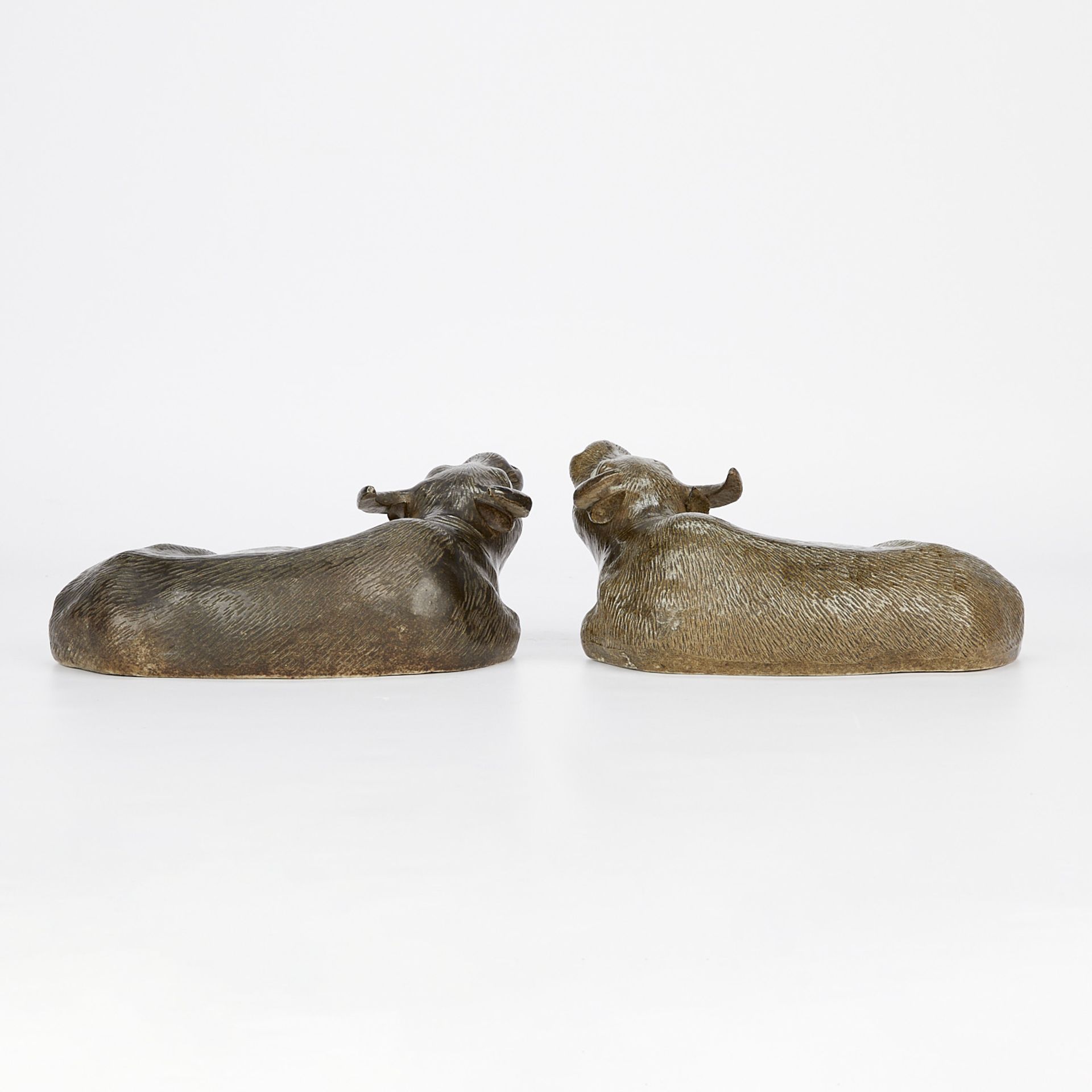 Pair of Antique Chinese Ceramic Water Buffalos - Image 6 of 13