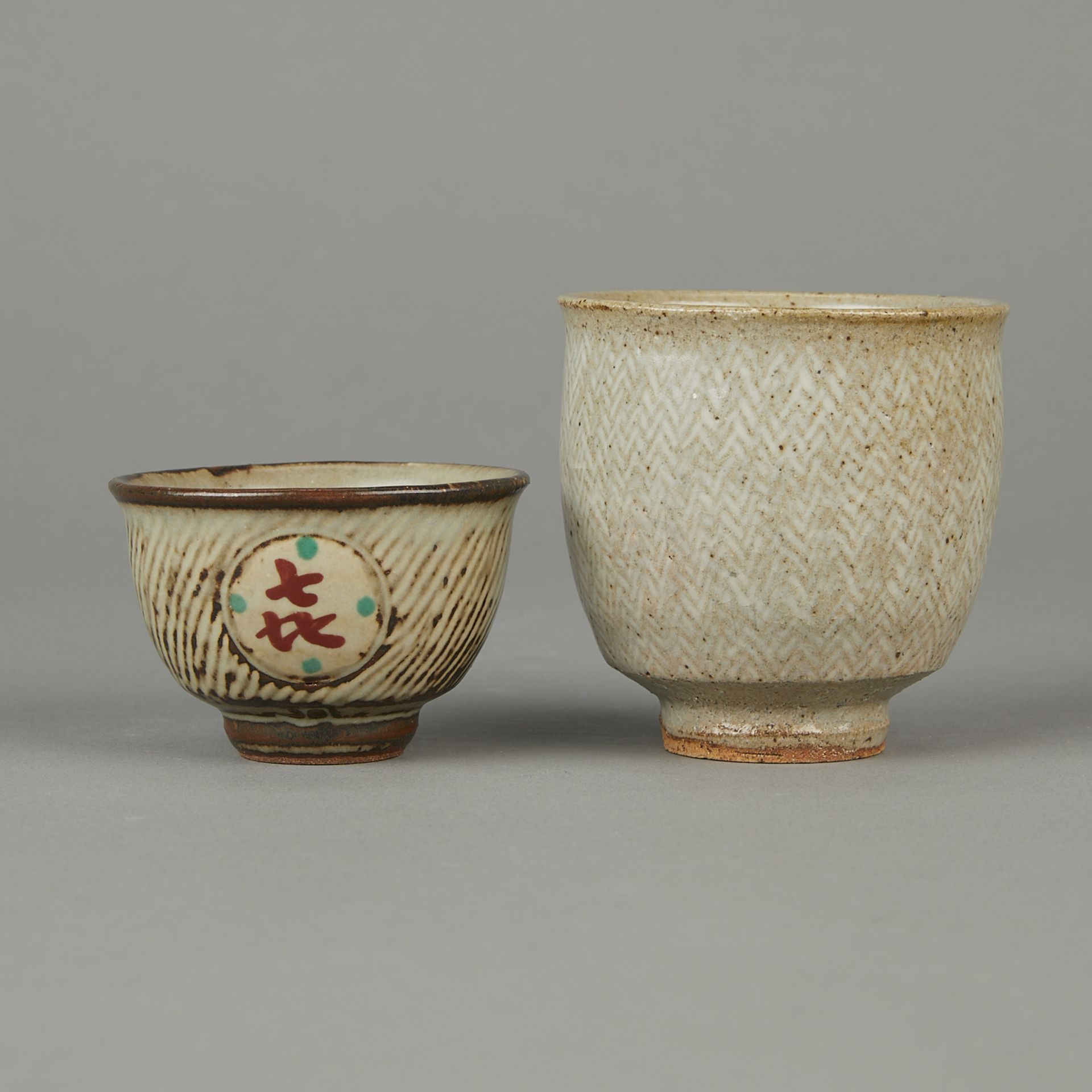 Group of 2 Tatsuzo Shimaoka Tea Bowls