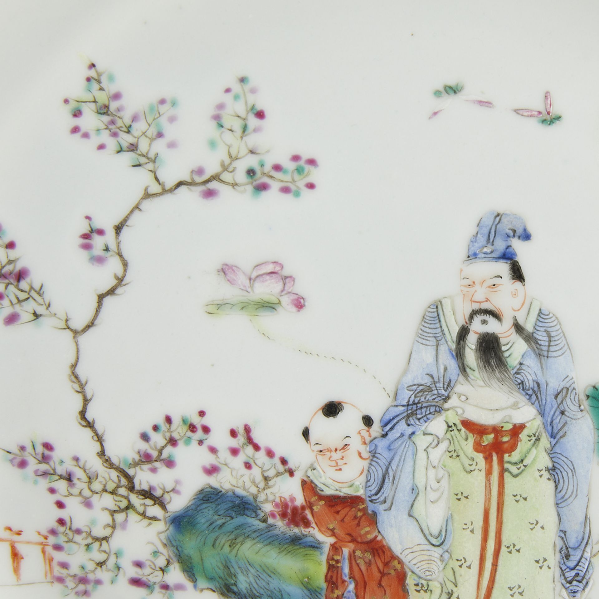 Chinese 19th/20th c. Famille Rose Porcelain Plate - Bild 5 aus 6