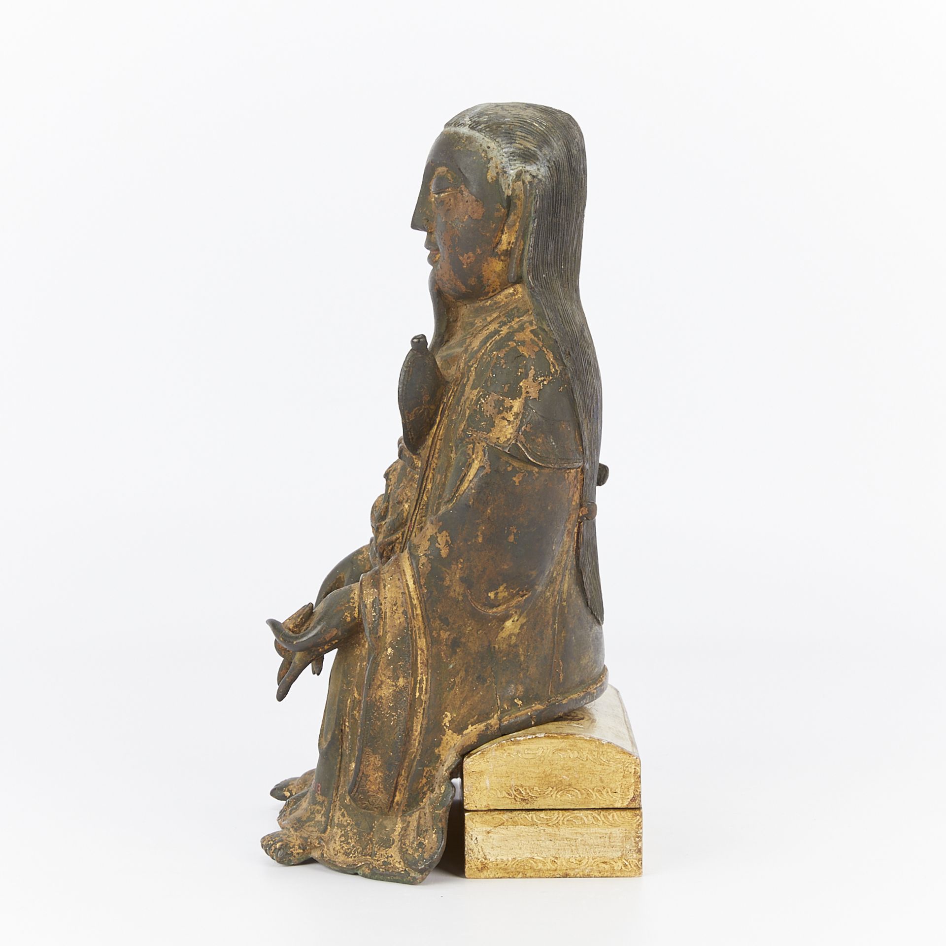 16th/17th c. Chinese Gilt Bronze Figure of Zhenwu - Image 4 of 14