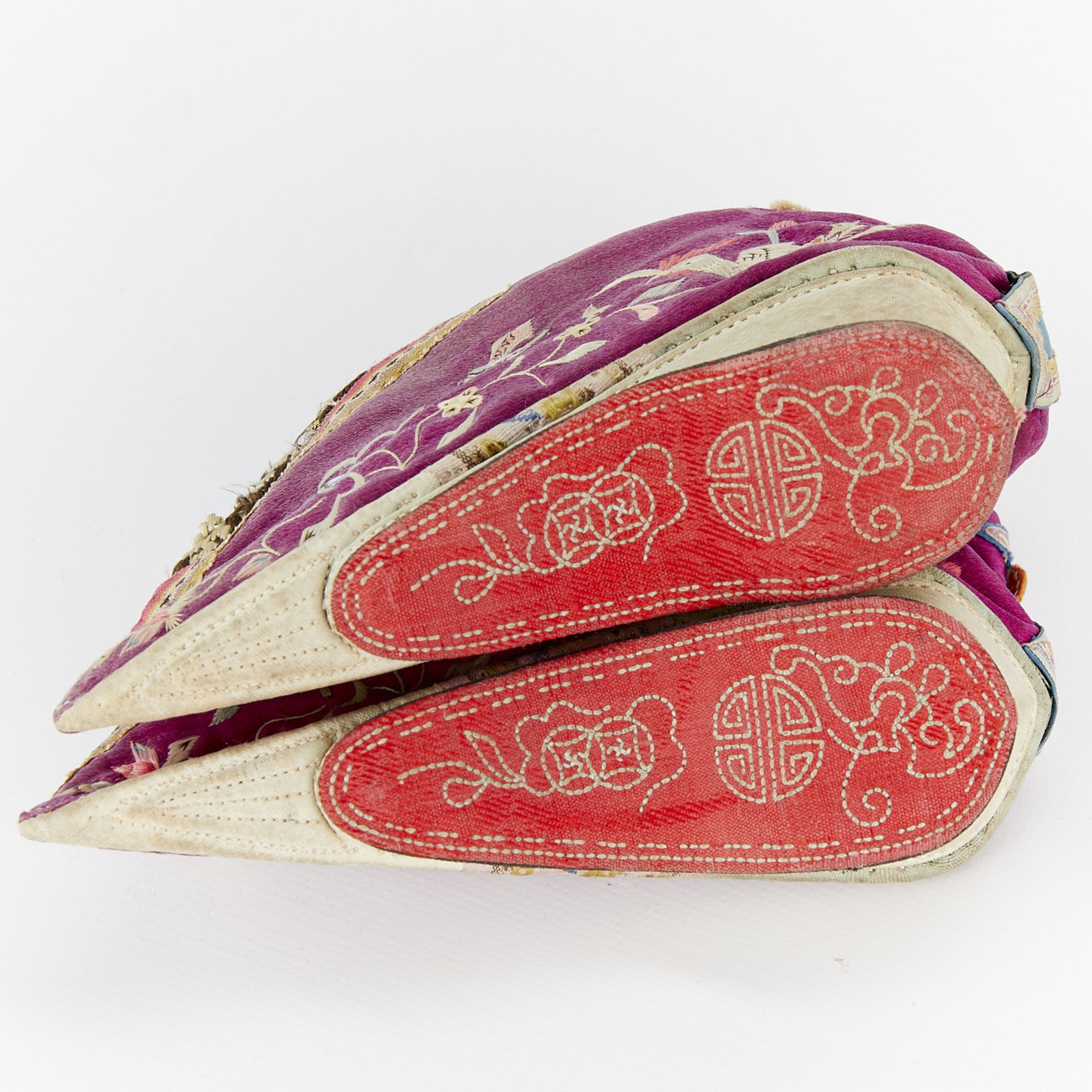6 Pairs of Chinese Silk Foot Binding Shoes - Image 2 of 12
