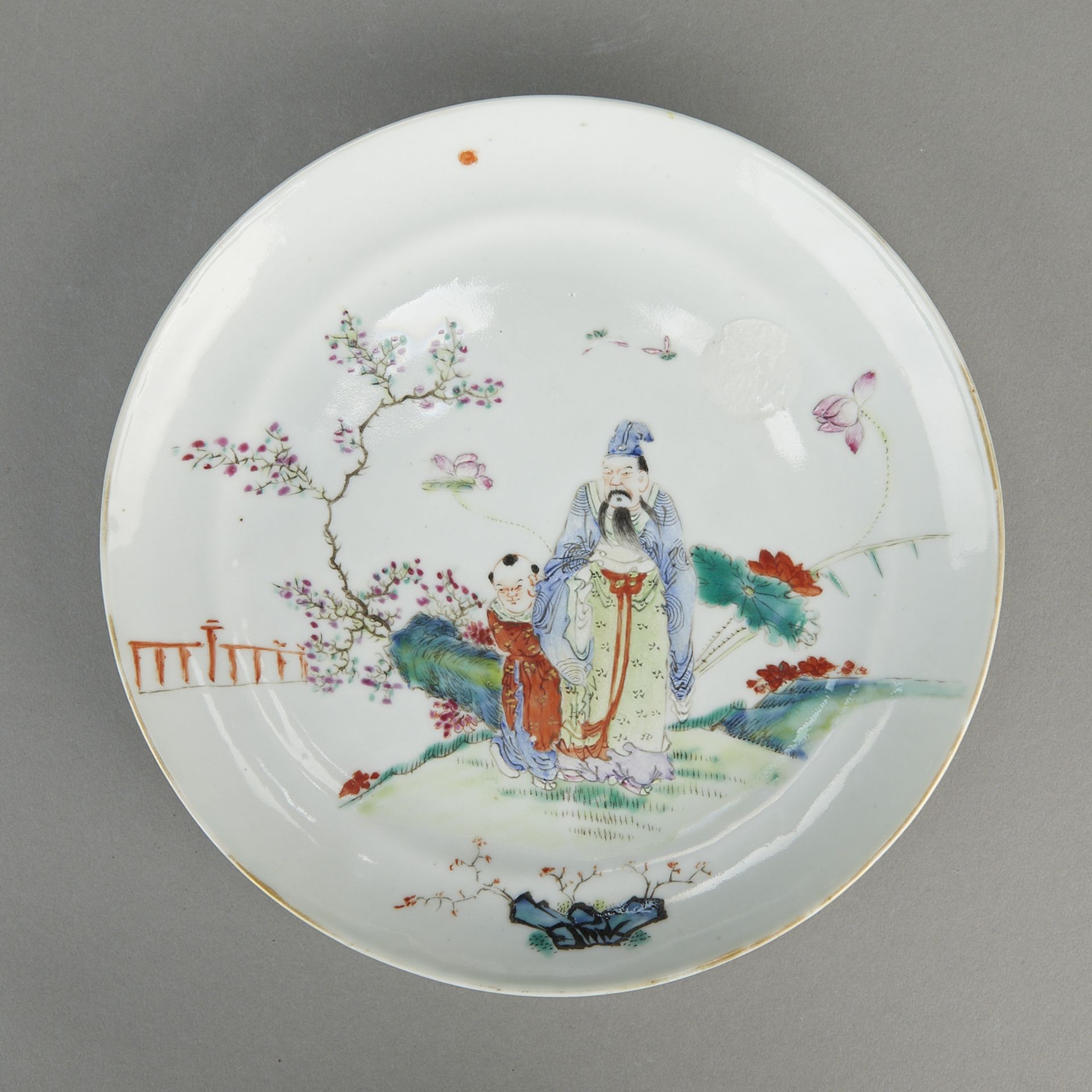 Chinese 19th/20th c. Famille Rose Porcelain Plate - Image 3 of 6