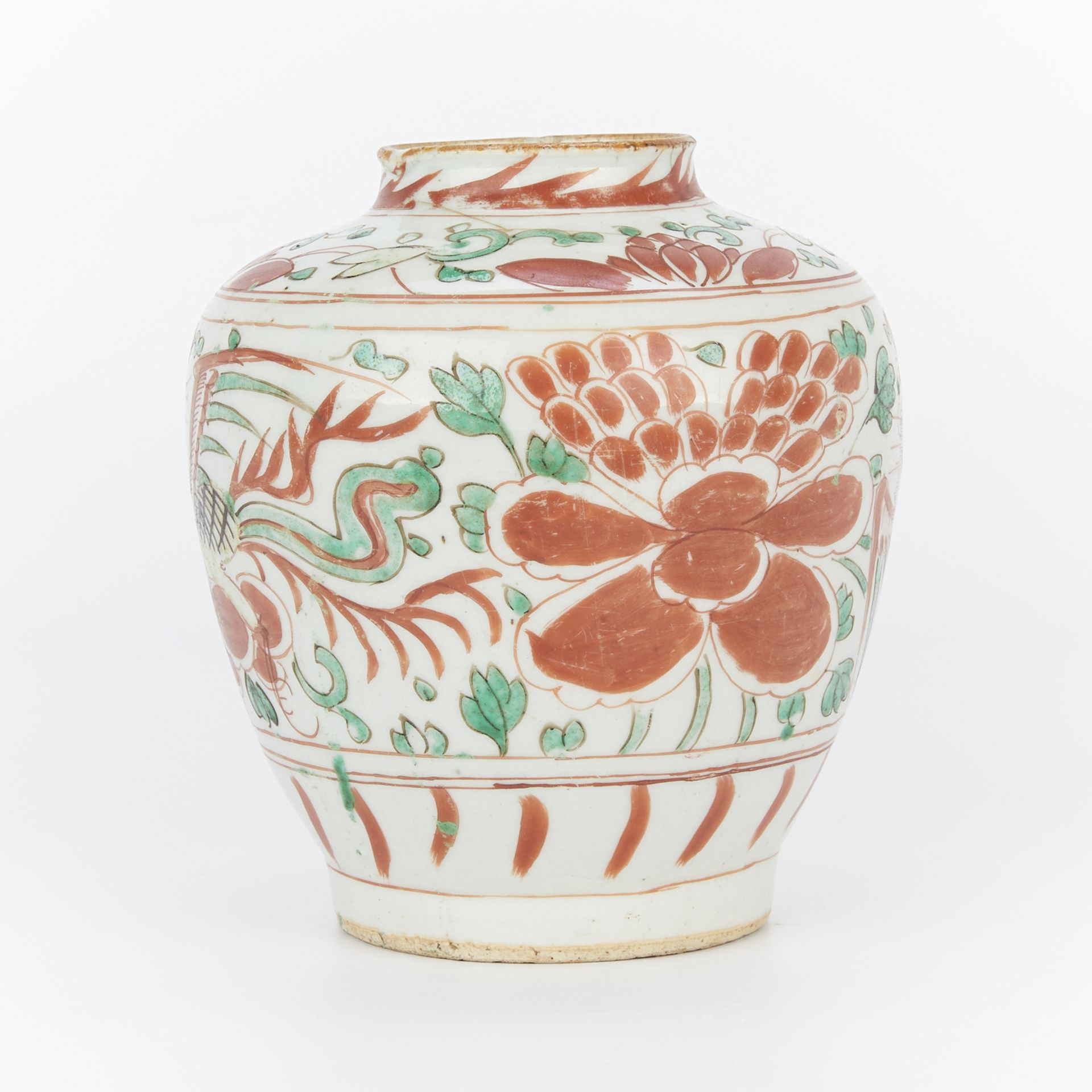17th c. Chinese Swatow Porcelain Wucai Jar - Image 6 of 9