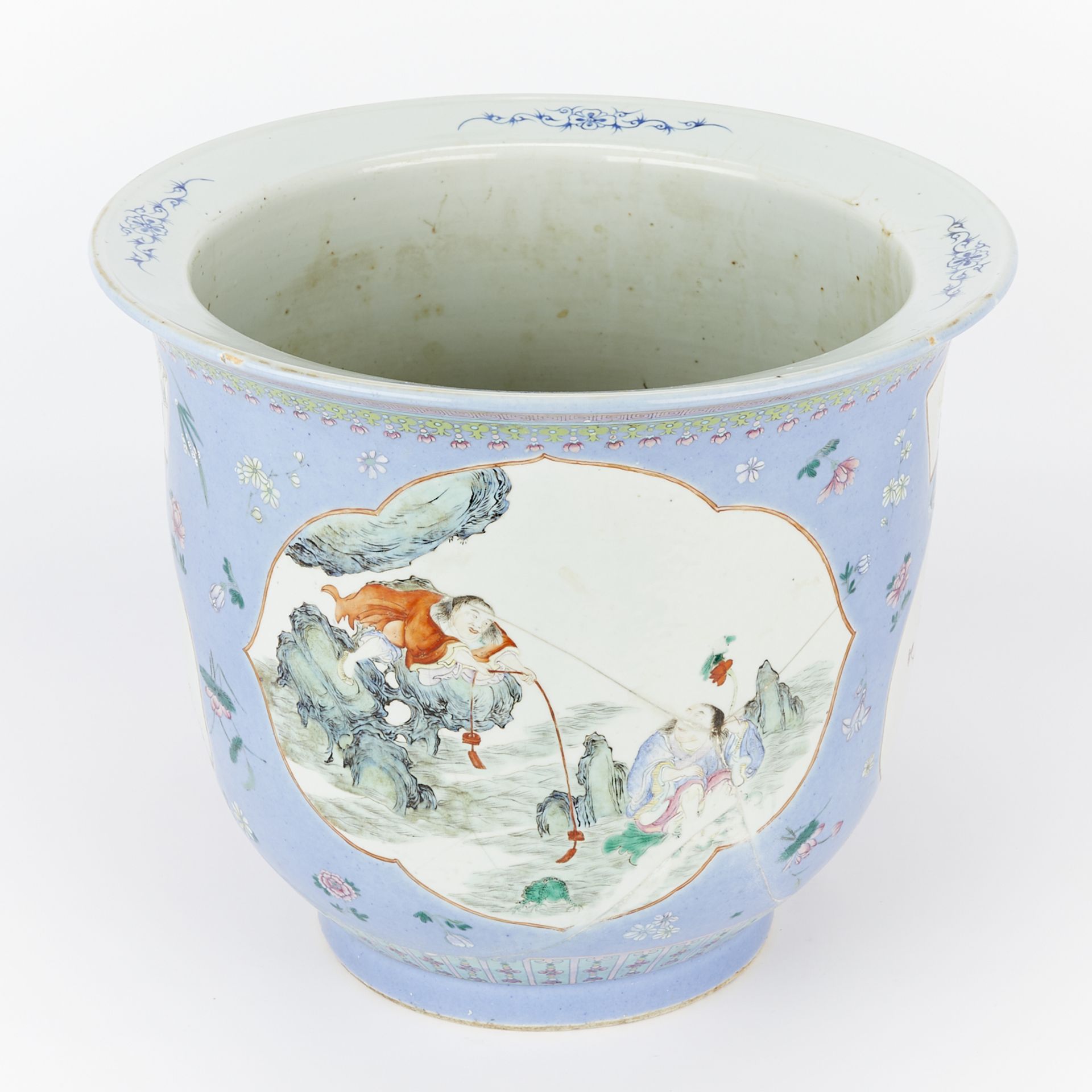 19th c. Chinese Famille Rose Porcelain Planter - Bild 7 aus 14