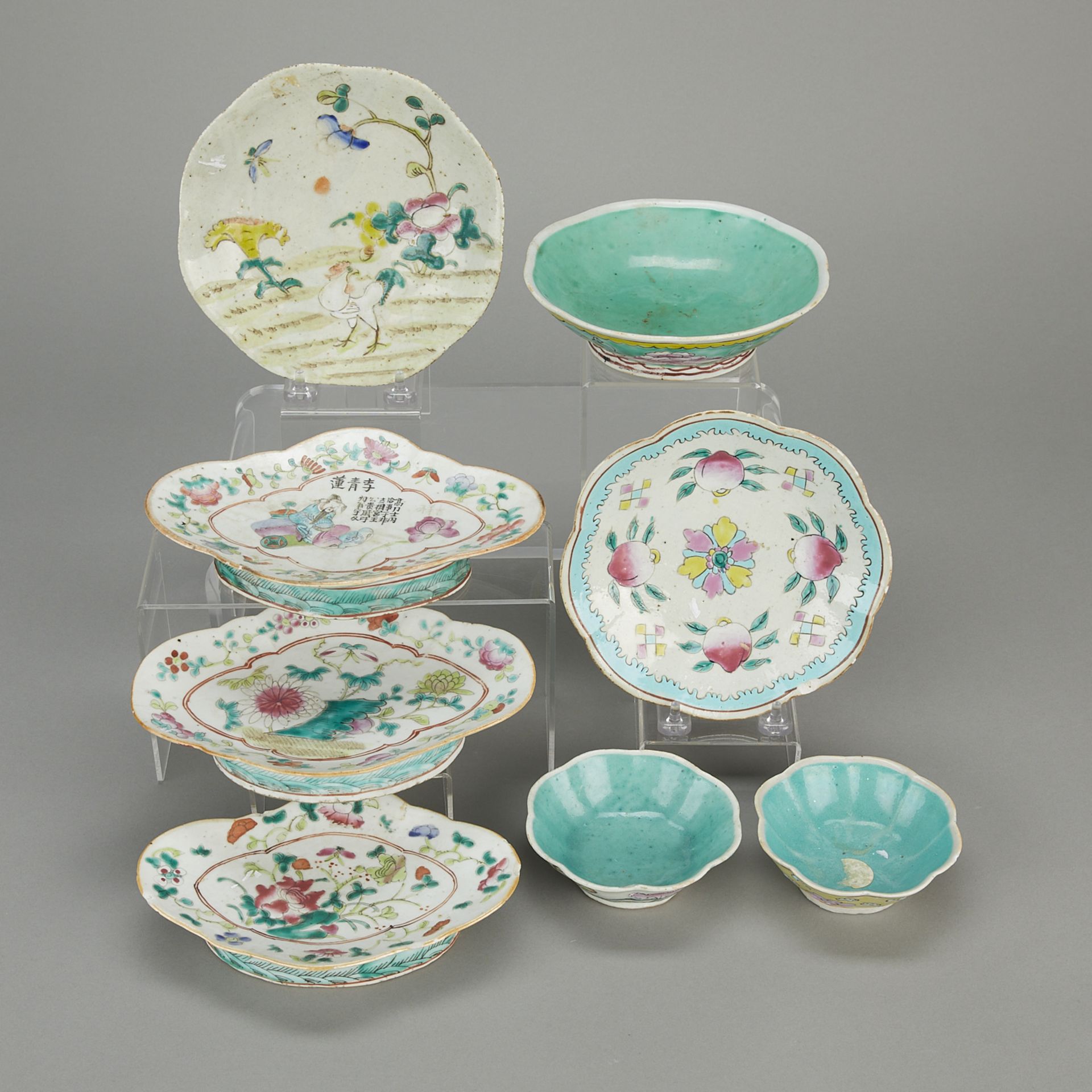 8 Chinese Famille Rose Porcelain Dishes - Bild 2 aus 27