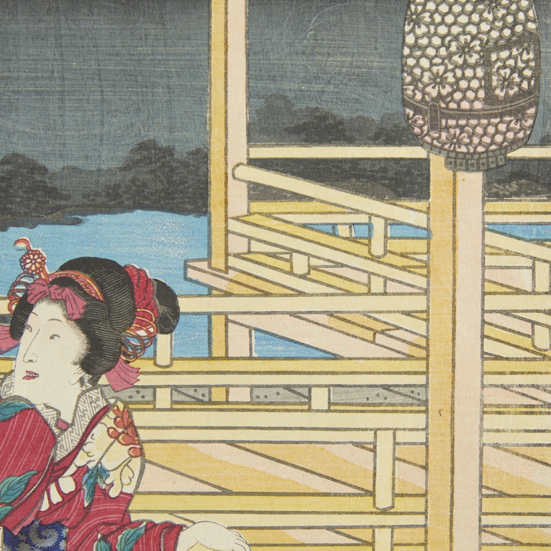 Pair of Kunisada "Genji Monogatari" Woodblocks - Image 11 of 12