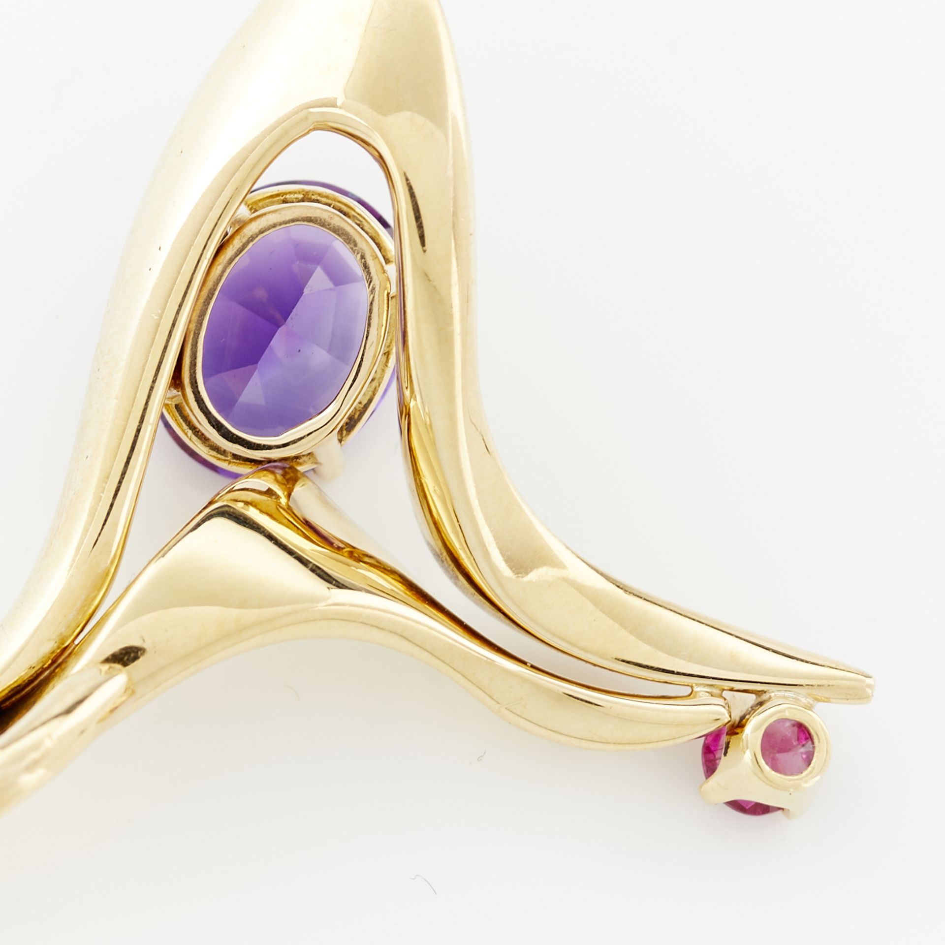 18k Gold Pendant with Amethyst & Citrine - Image 6 of 6