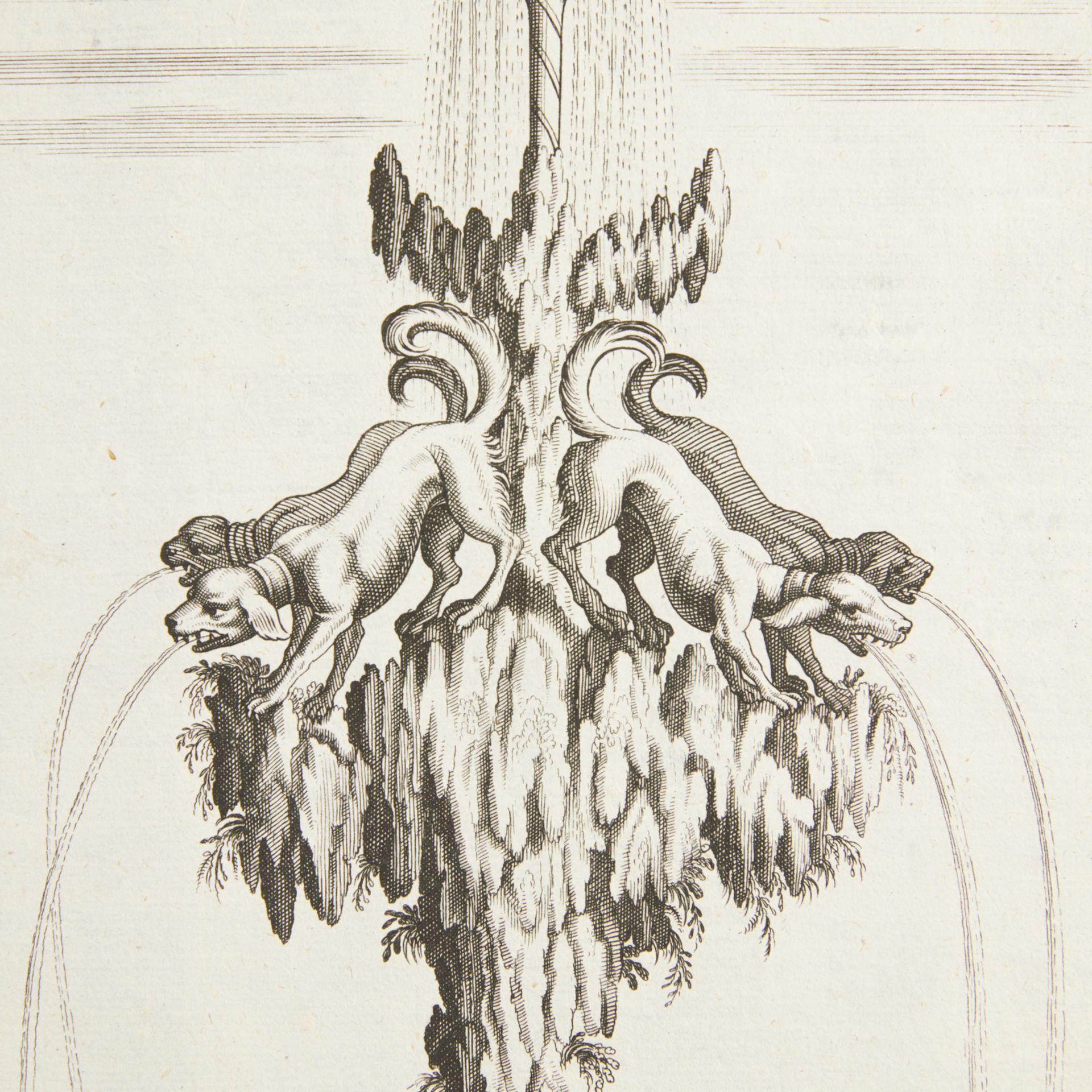 Pair Bockler Fountain Etchings ca. 1664 - Image 4 of 13