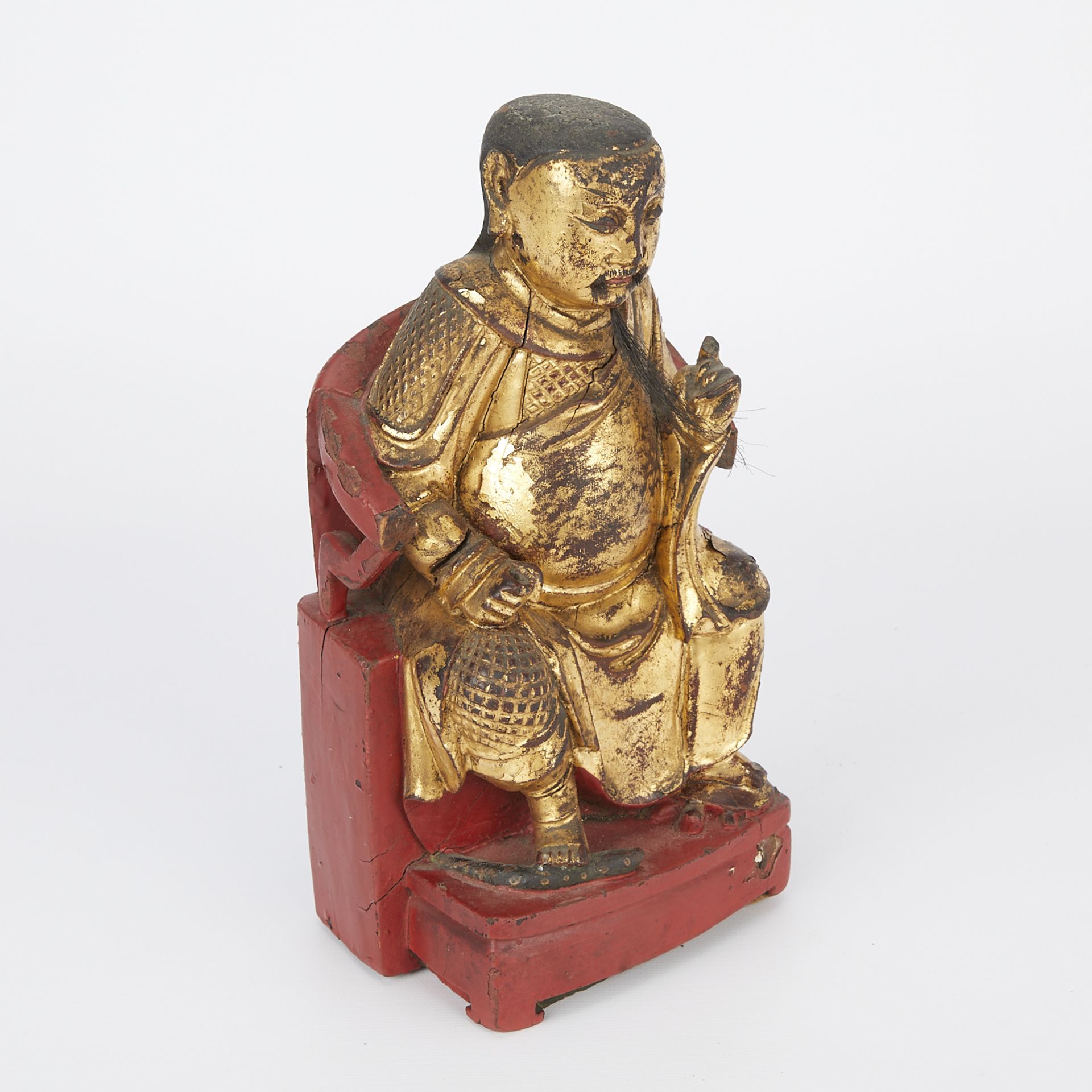 18th-19th c. Chinese Gilt Wooden Zhenwu - Bild 7 aus 10