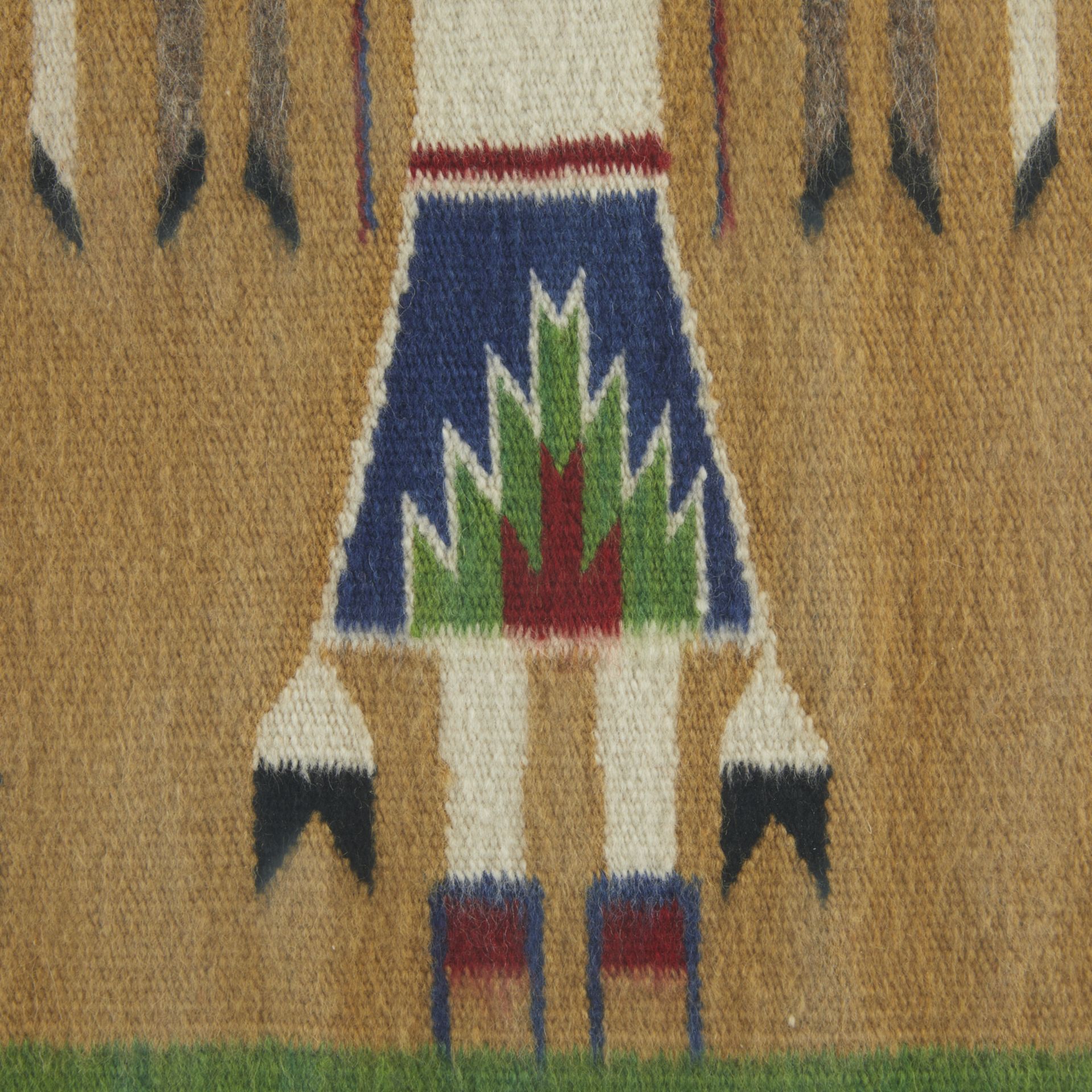 Navajo Yei Woven Wool Rug by Dorothy Funster - Image 4 of 7