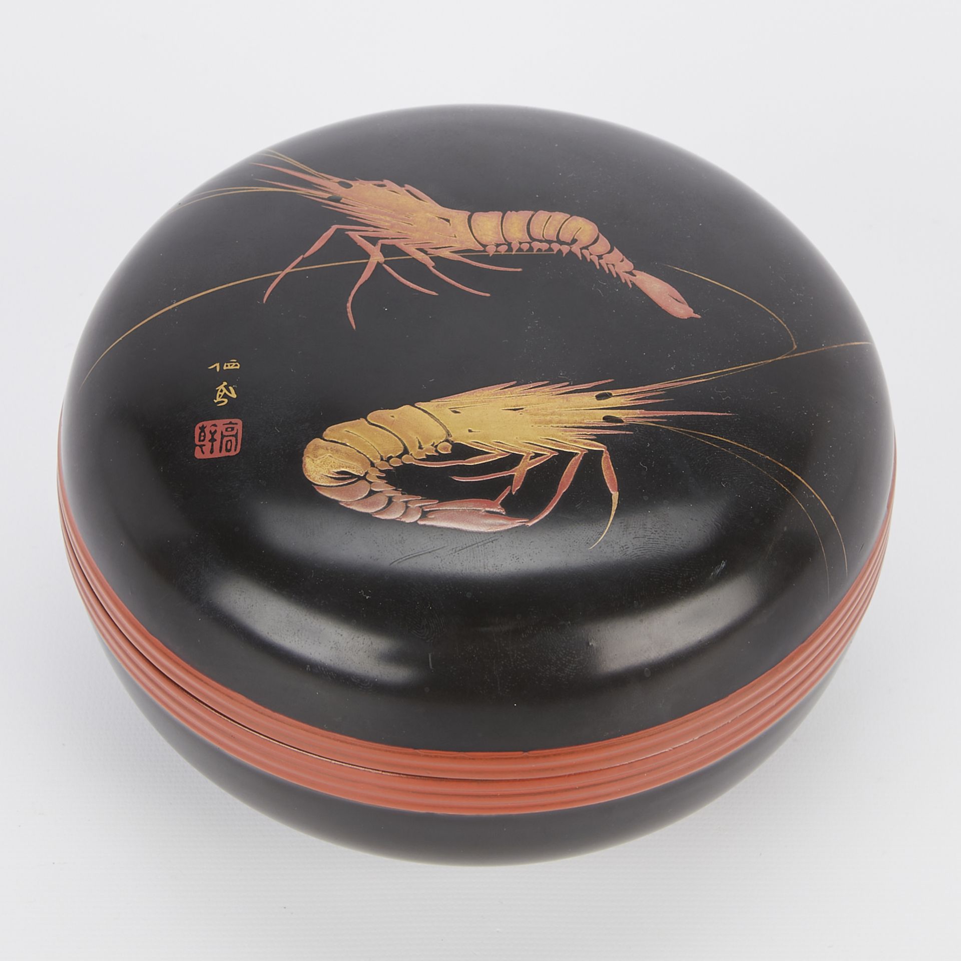 2 Japanese Lacquerware Boxes w/ Crustaceans - Image 2 of 17