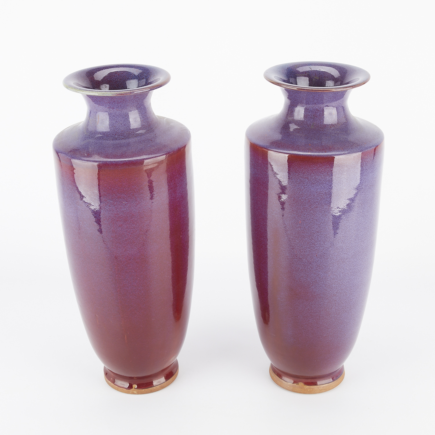 Pair Chinese Sang de Boeuf Flambe Ceramic Vases - Image 6 of 16