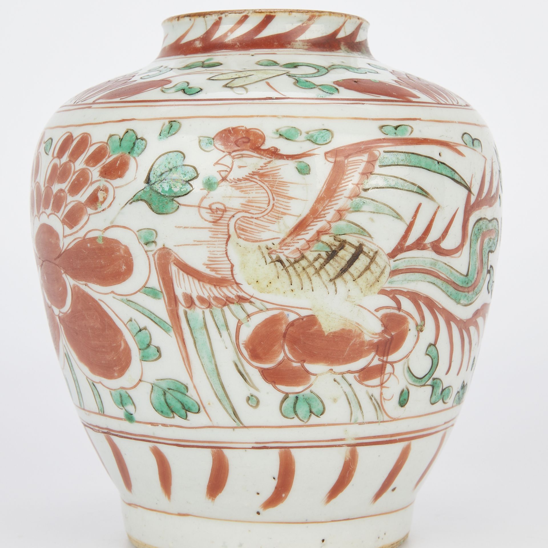 17th c. Chinese Swatow Porcelain Wucai Jar - Image 2 of 9