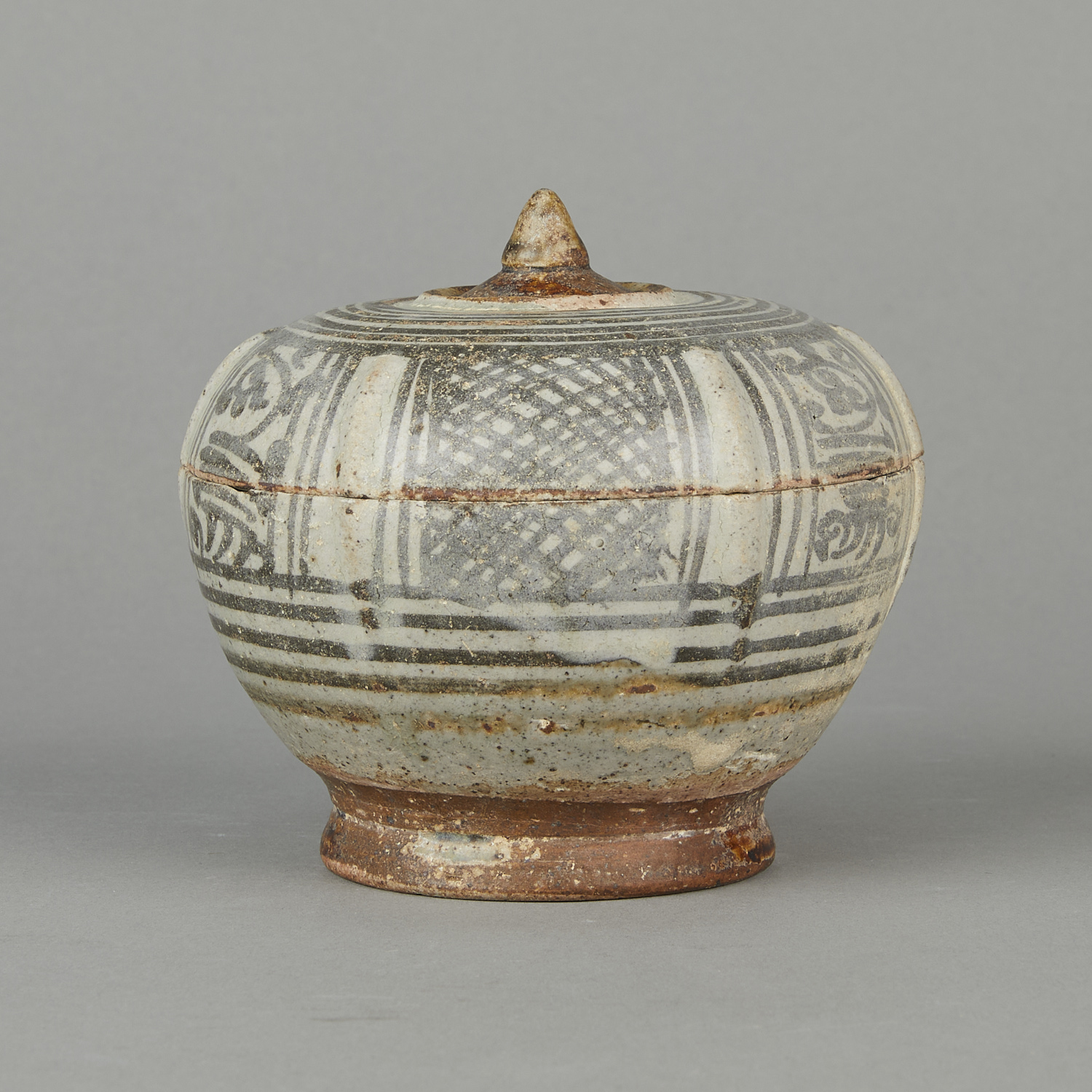 13th c. Thai Sawankhalok Ceramic Lidded Jar - Image 3 of 10