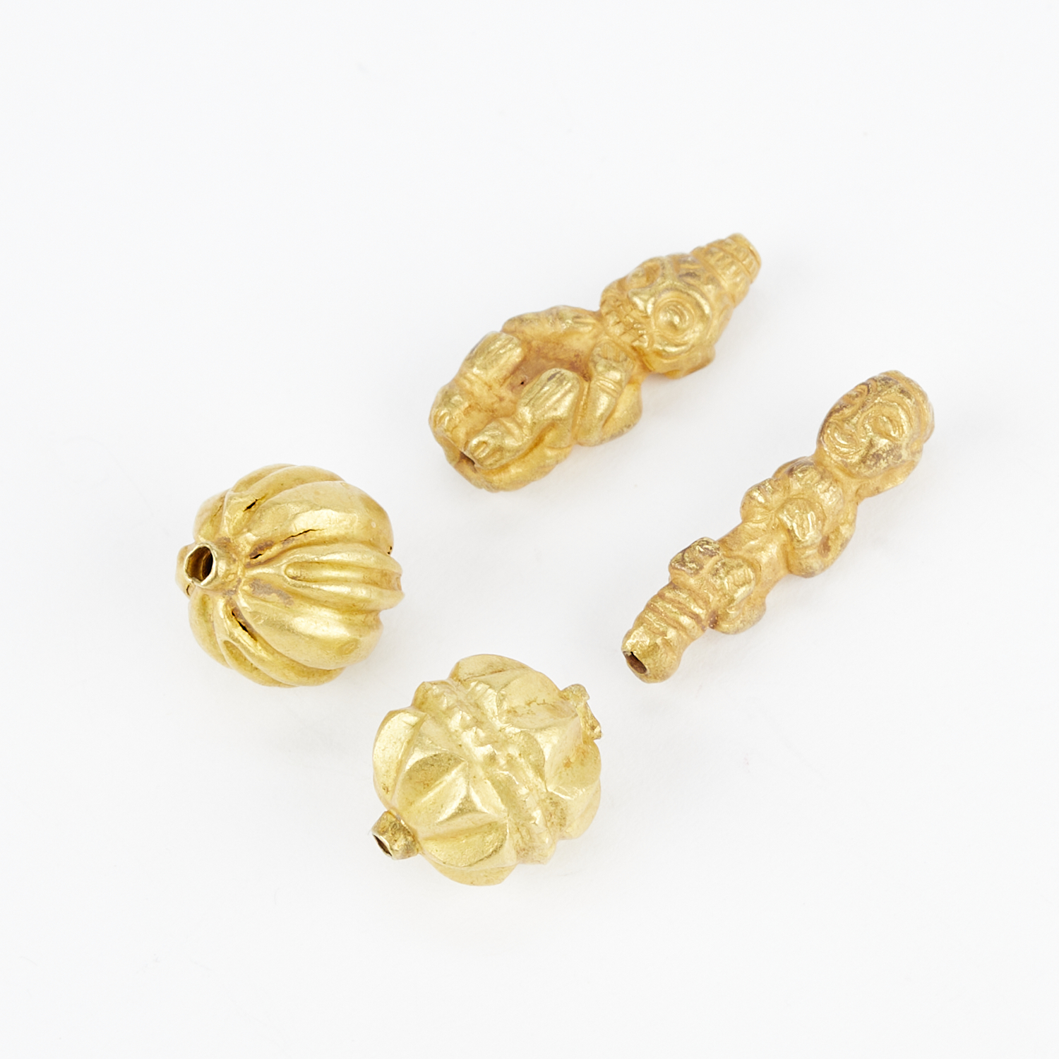4 Southeast Asian Silk Road Gold Beads - Image 3 of 4
