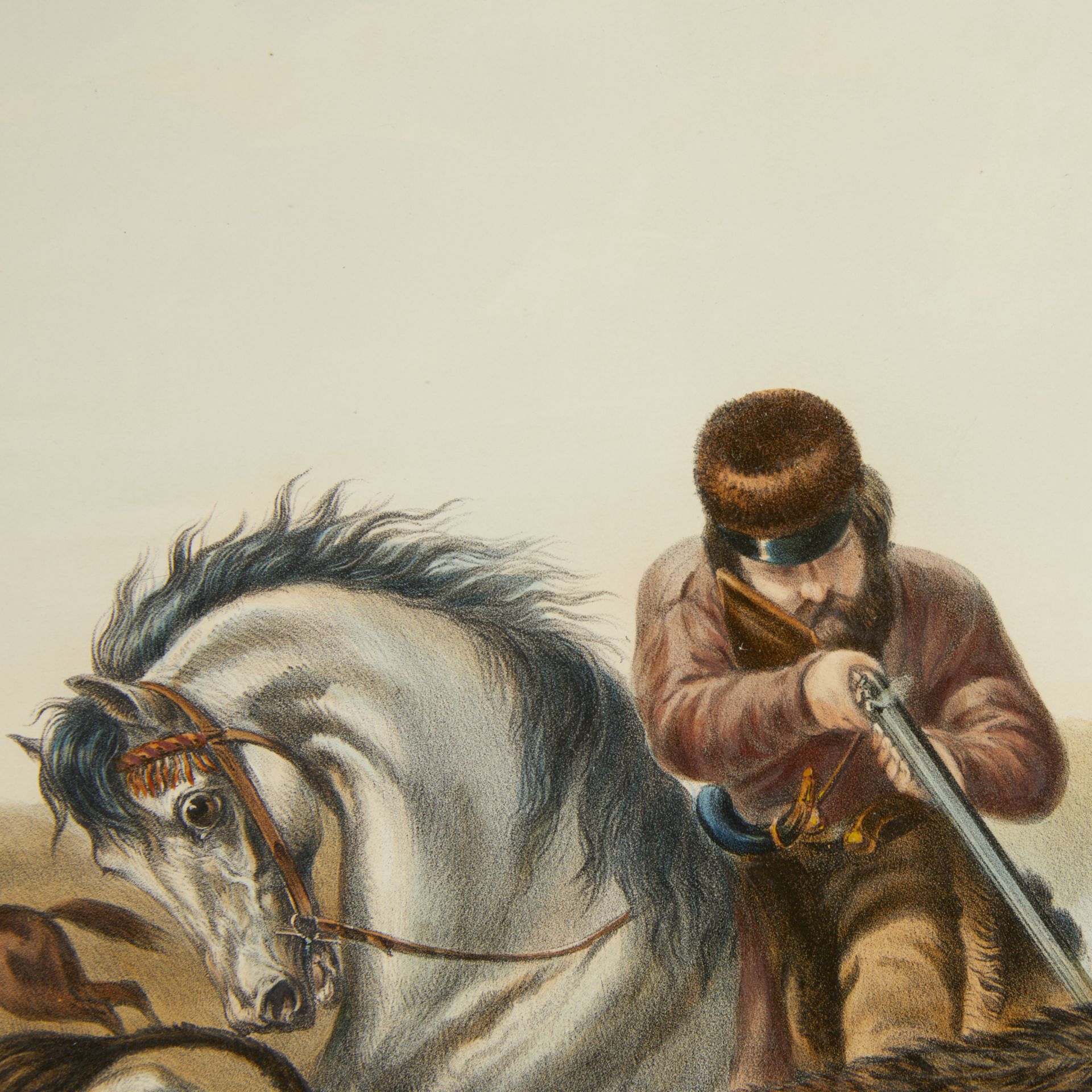 Currier & Ives "The Buffalo Hunt" Print 1862 - Image 6 of 10