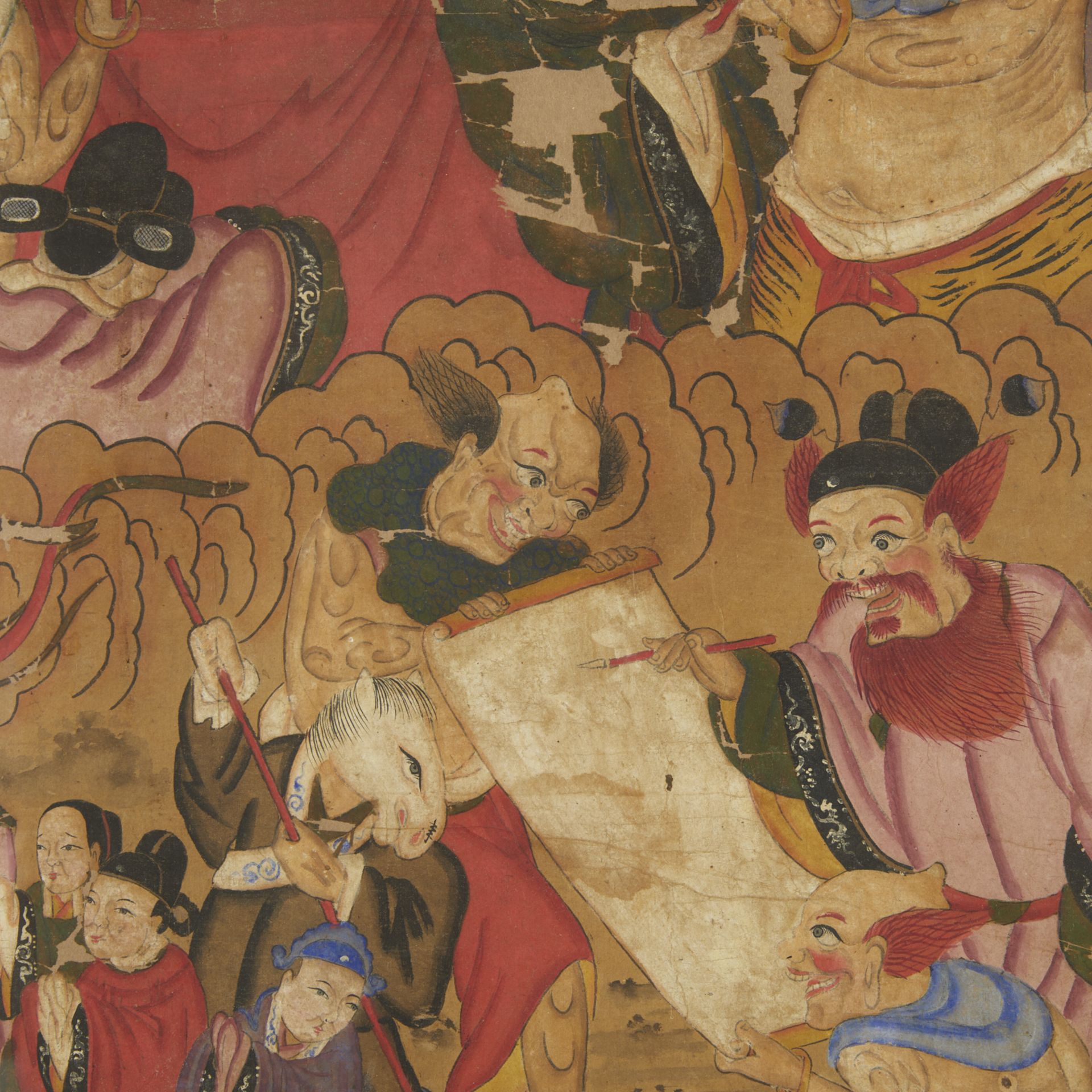 Chinese Daoist "Judge of Hell" Scroll Painting - Bild 5 aus 11