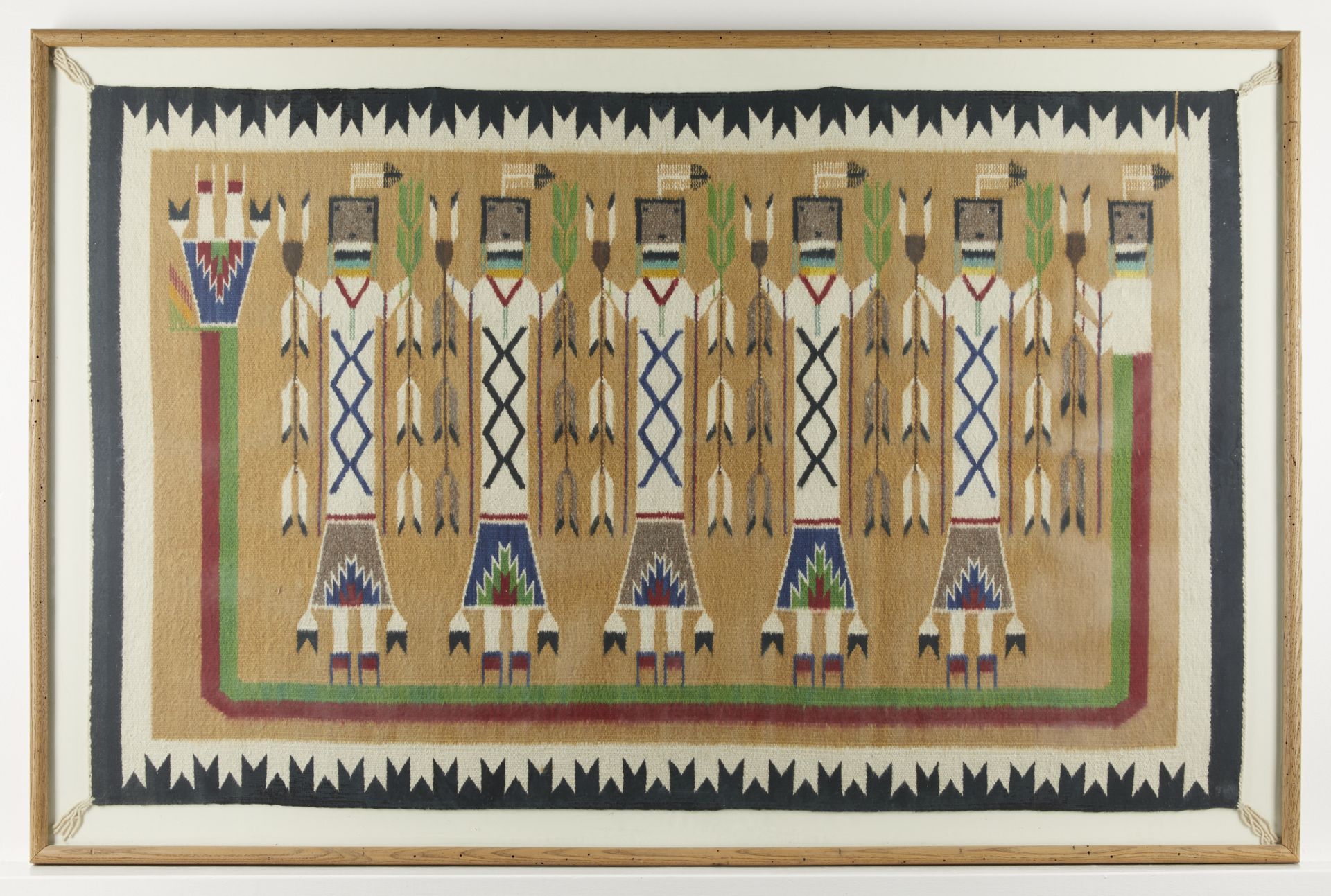Navajo Yei Woven Wool Rug by Dorothy Funster - Image 3 of 7